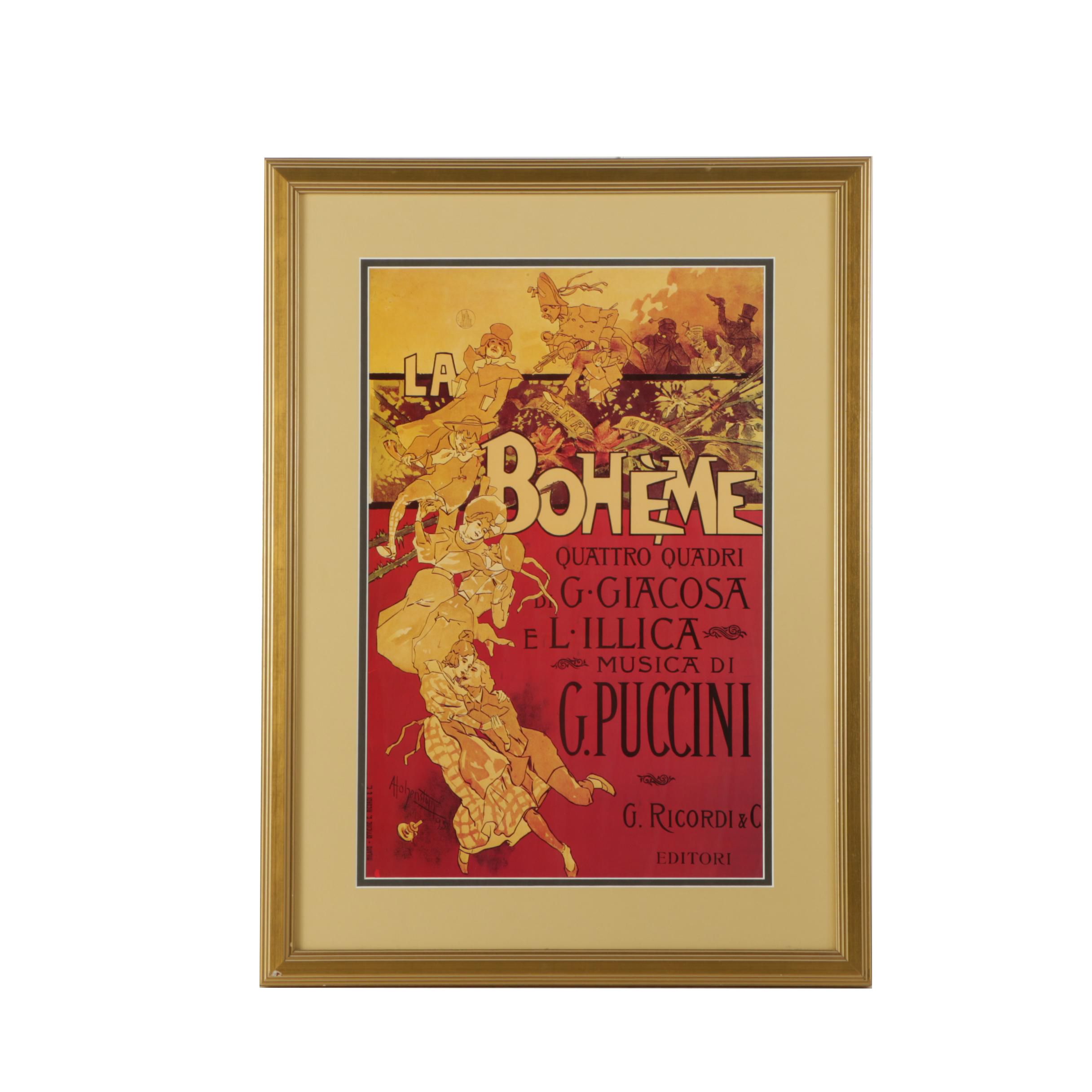 Reproduction Poster After Adolpho Hohenstein "La Boheme"