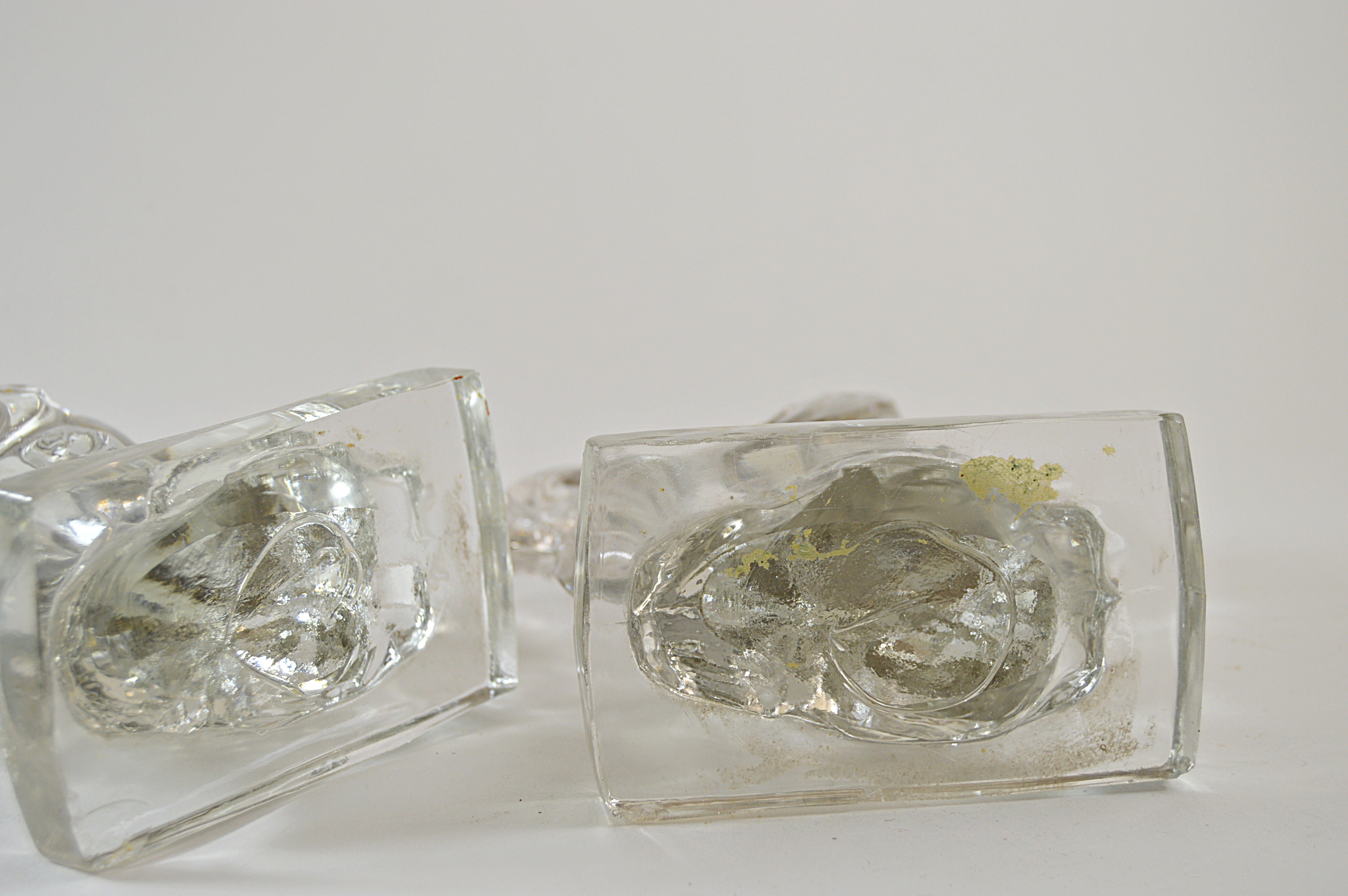 Vintage Molded Glass Rooster Bookends