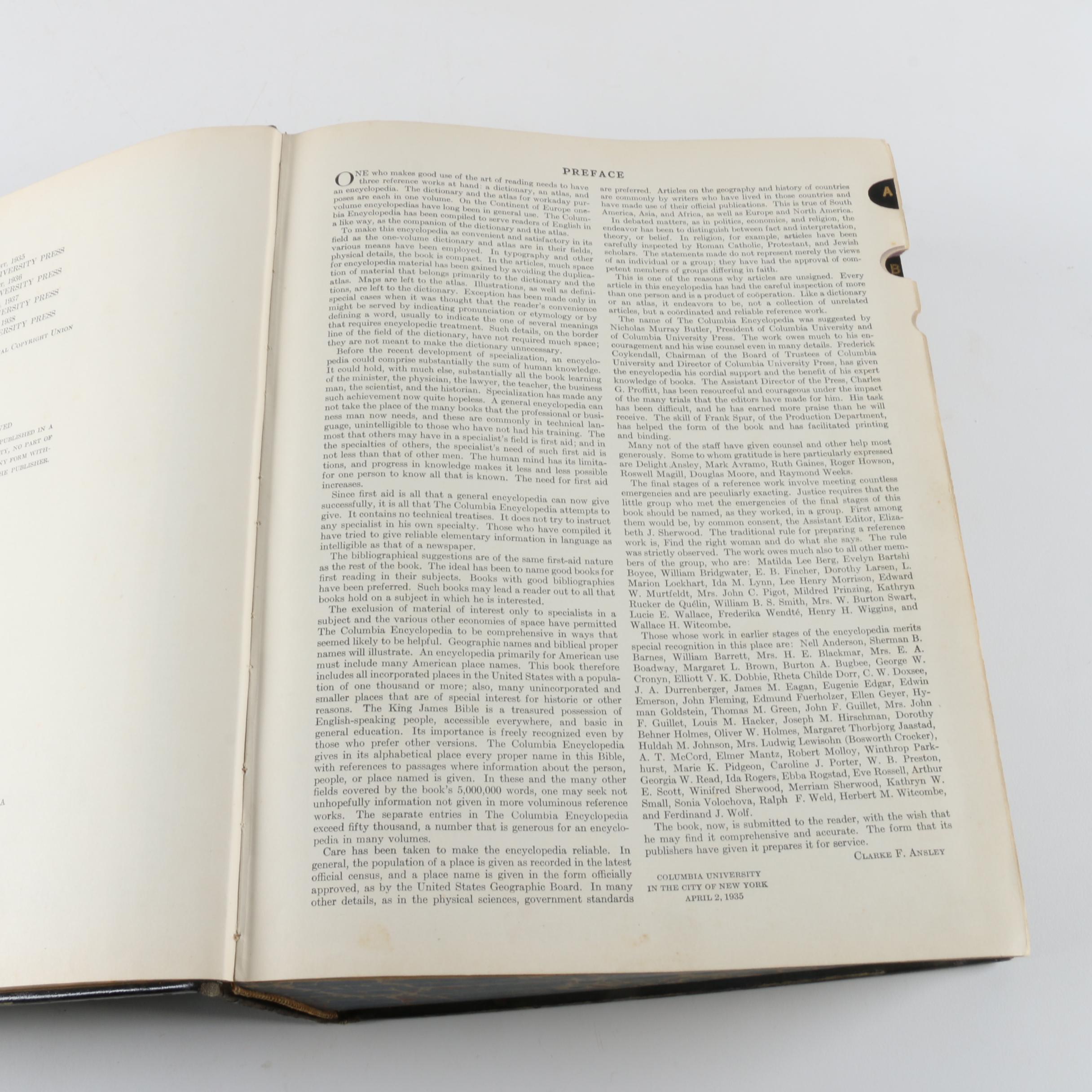 1938 "The Columbia Encyclopedia"