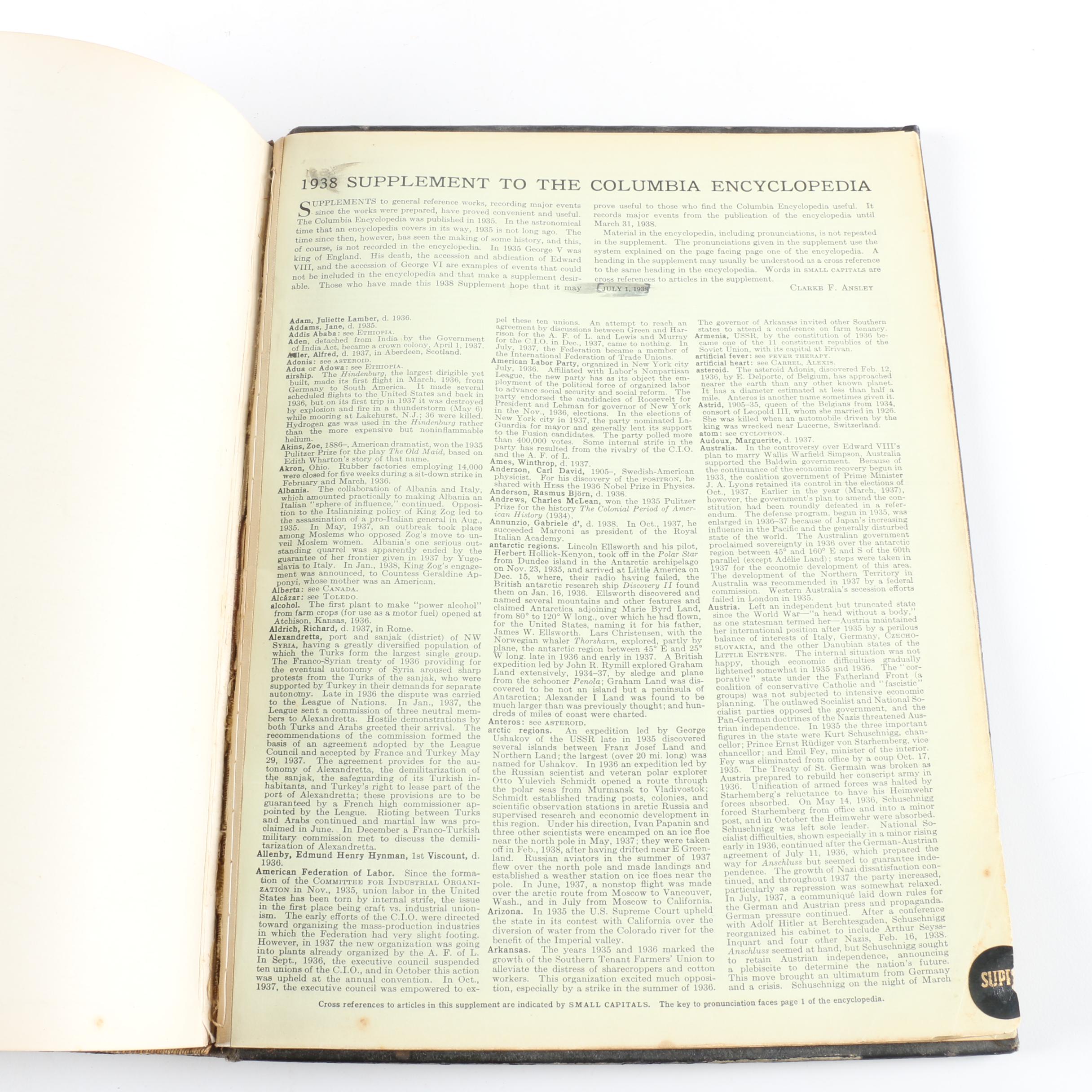 1938 "The Columbia Encyclopedia"