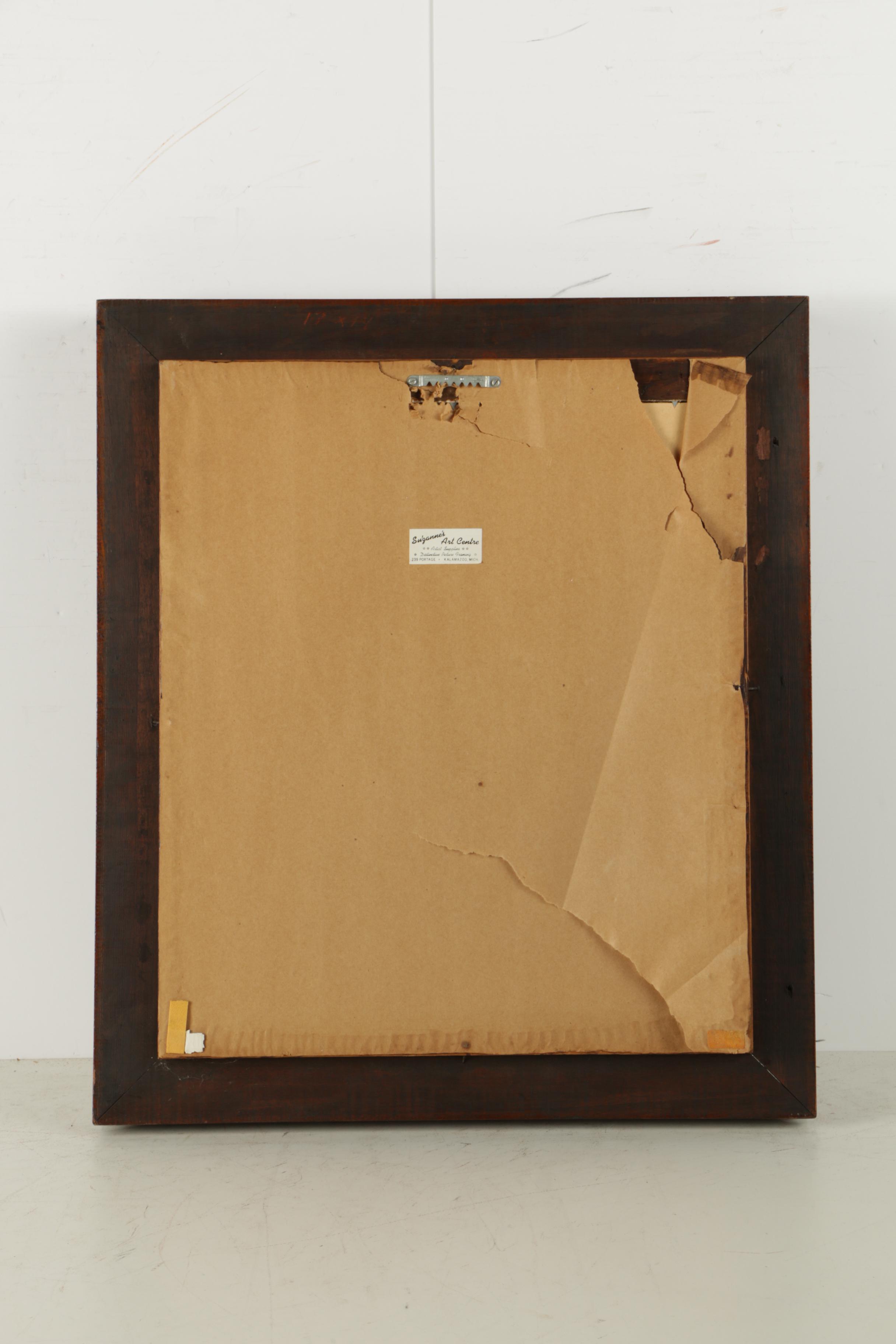 Anne Persov Vintage Mixed Media Portrait on Fabric