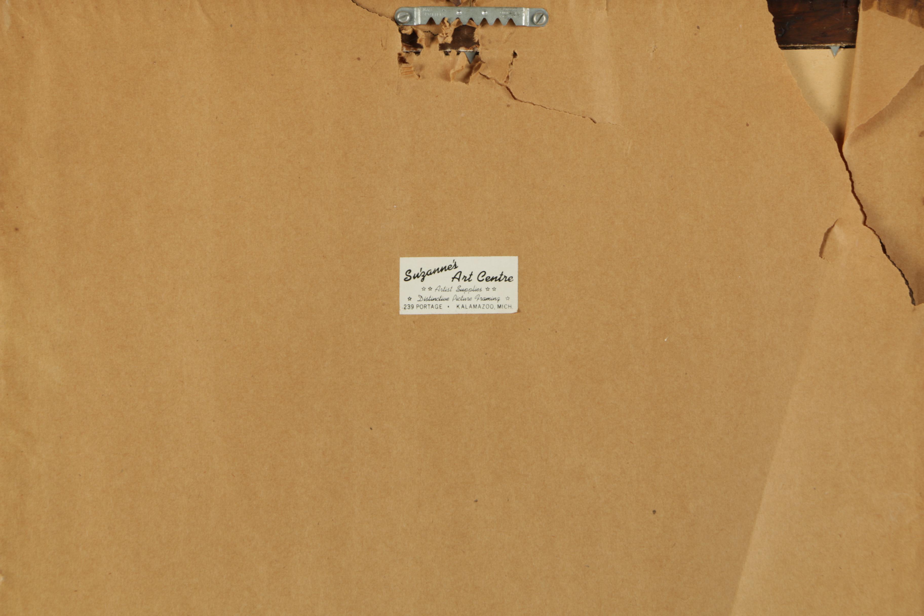 Anne Persov Vintage Mixed Media Portrait on Fabric