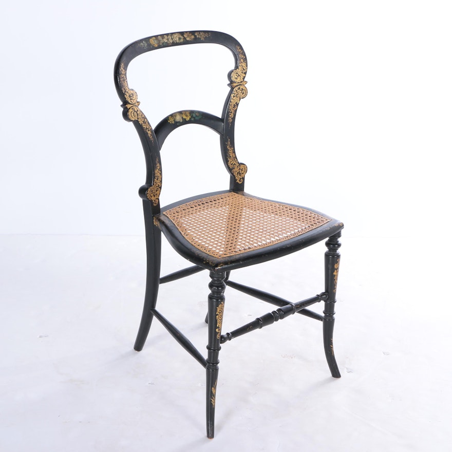 Sheraton Style Caned Seat Accent Chair