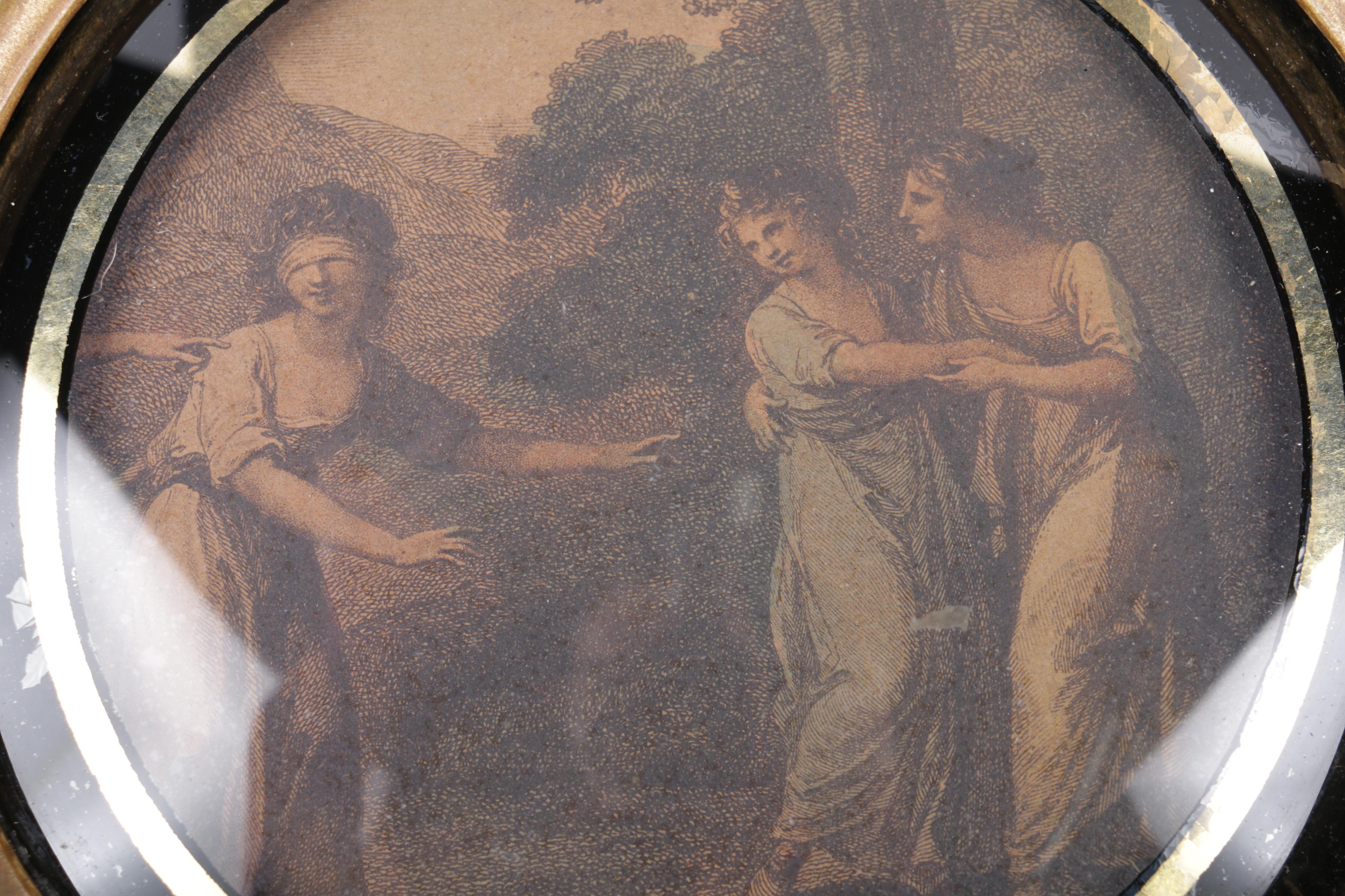 Reproduction Prints After Bartolozzi's "The Country" and "Blind Mans Buff"