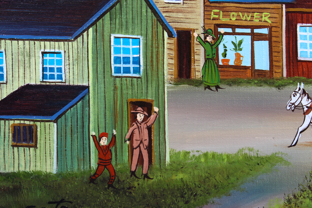 Simon Zoto Original Folk Art Oil Painting on Canvas