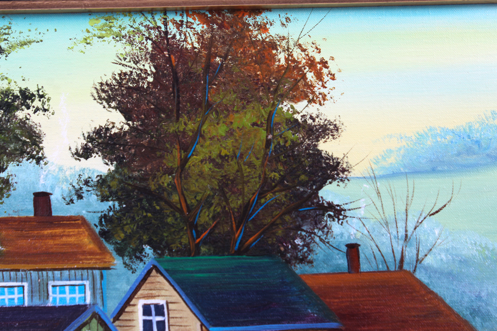 Simon Zoto Original Folk Art Oil Painting on Canvas