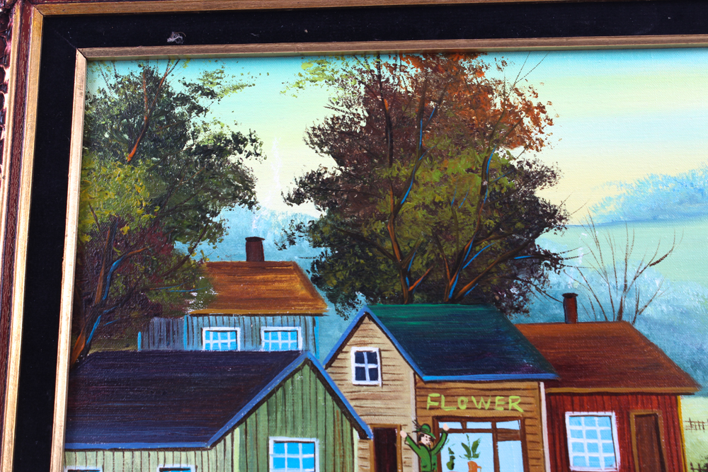 Simon Zoto Original Folk Art Oil Painting on Canvas