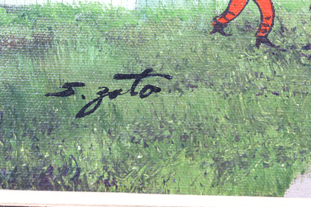 Simon Zoto Original Folk Art Oil Painting on Canvas