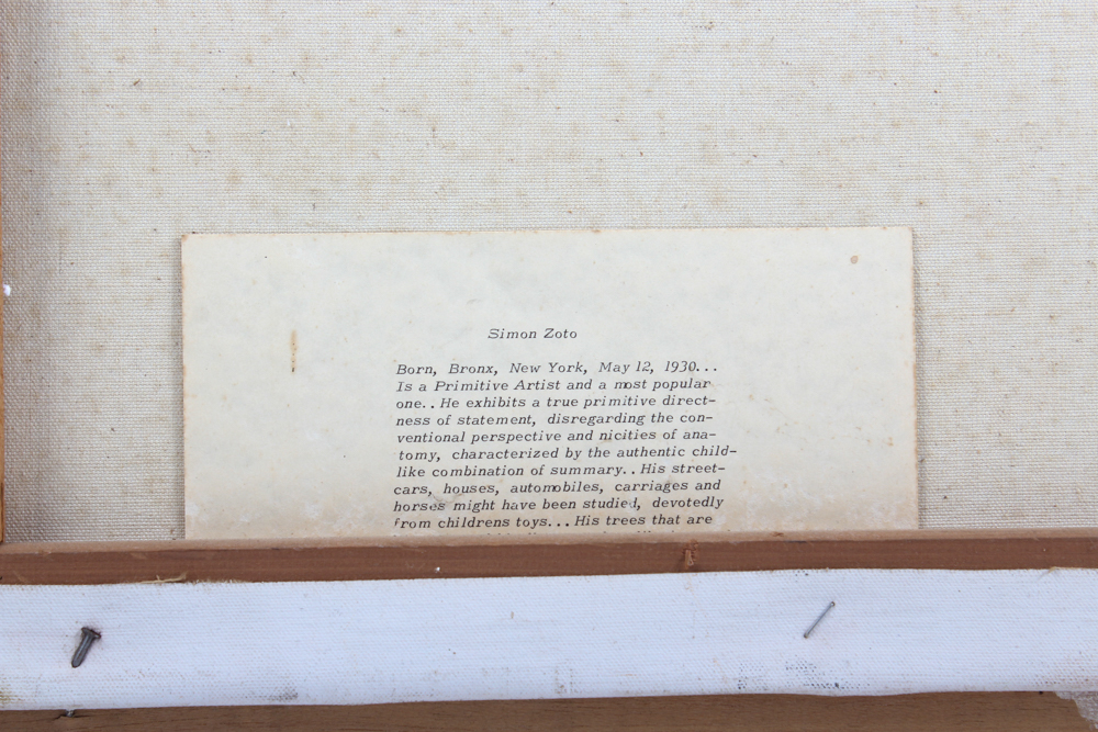 Simon Zoto Original Folk Art Oil Painting on Canvas