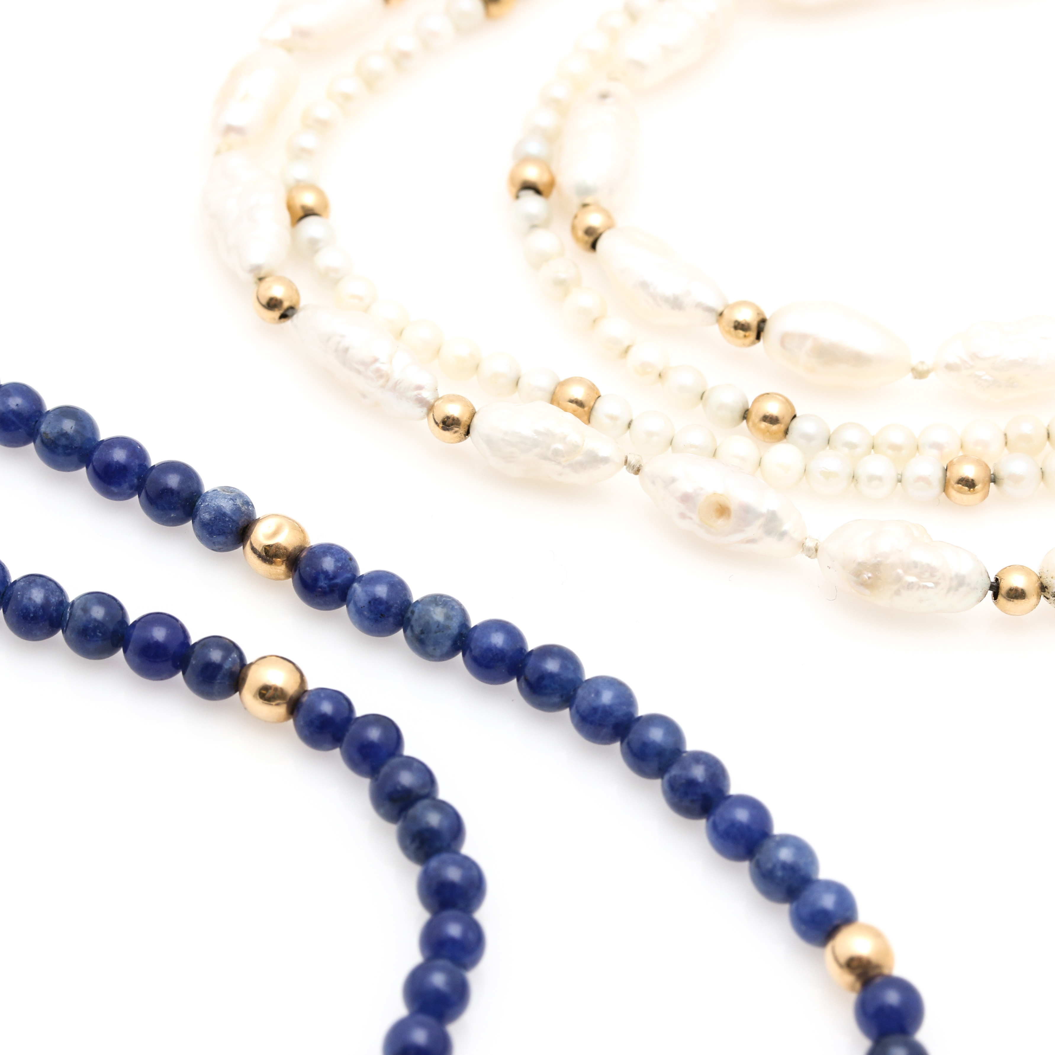 Assortment of 14K and 18K Yellow Gold Necklaces and Earrings