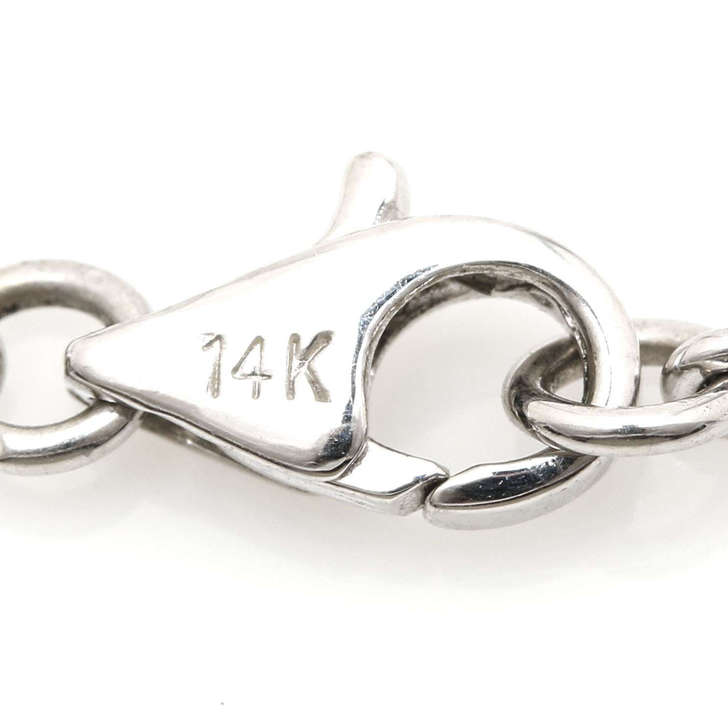 14K White Gold Cubic Zirconia Chain Link Pendant Necklace