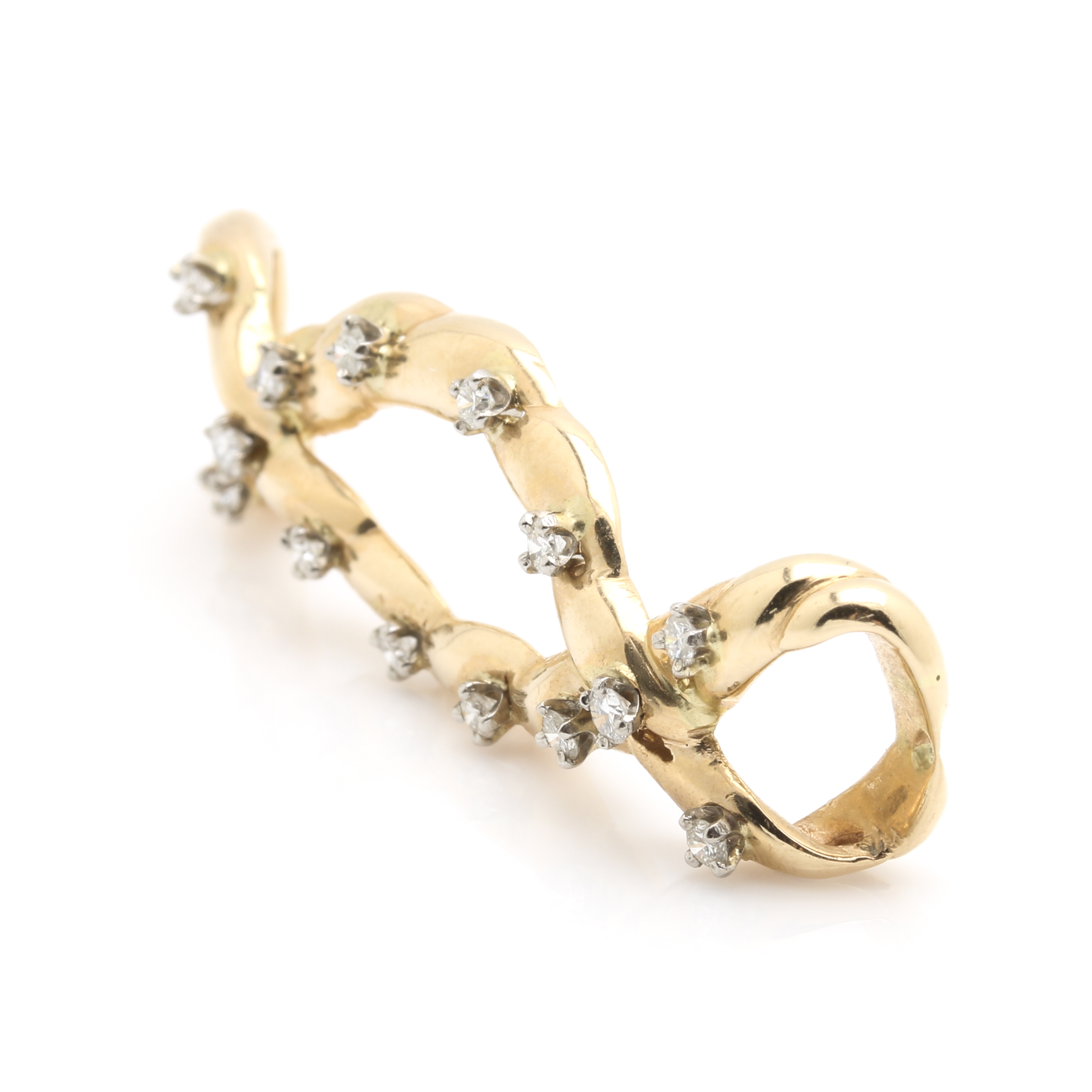 14K Yellow Gold Diamond Slide Pendant