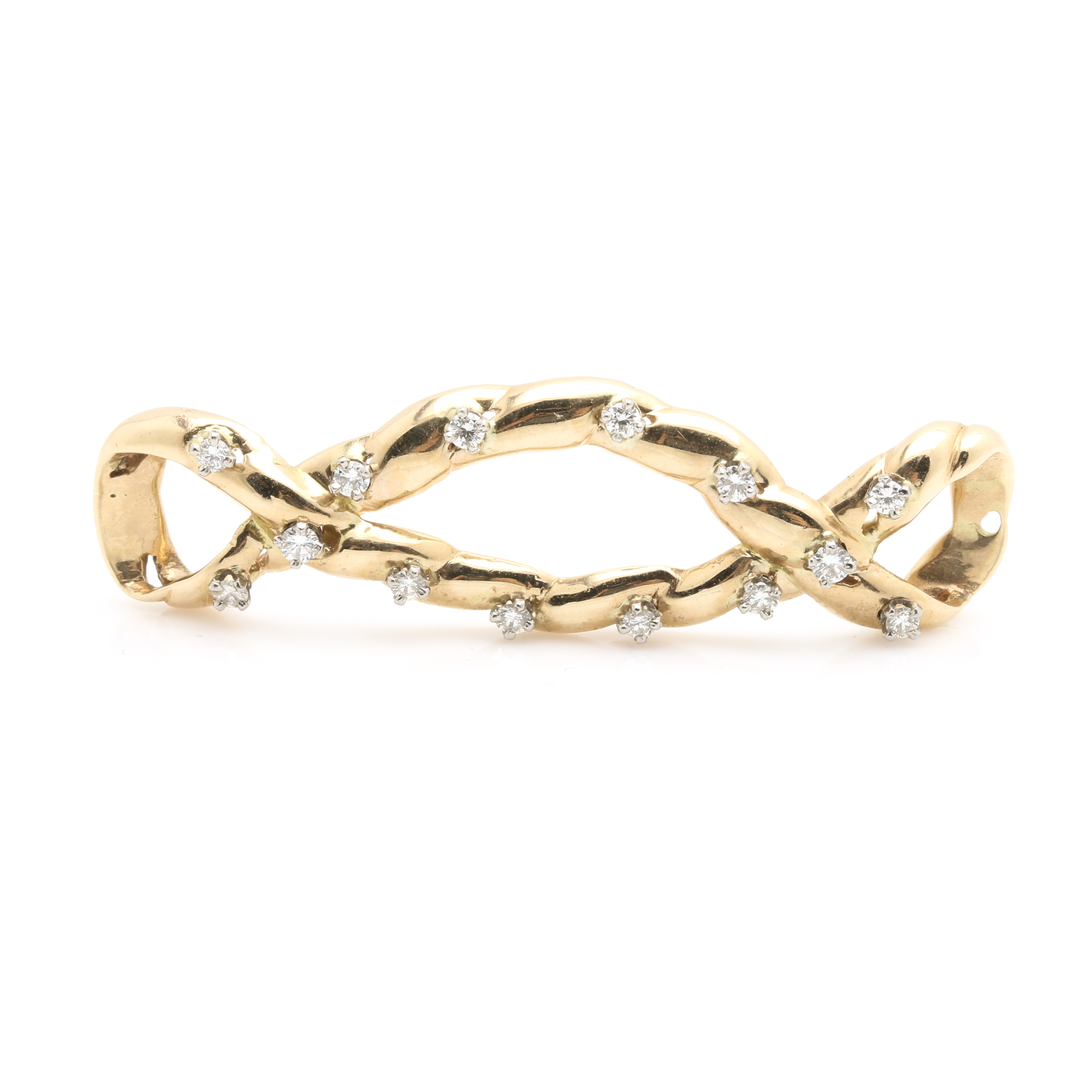 14K Yellow Gold Diamond Slide Pendant