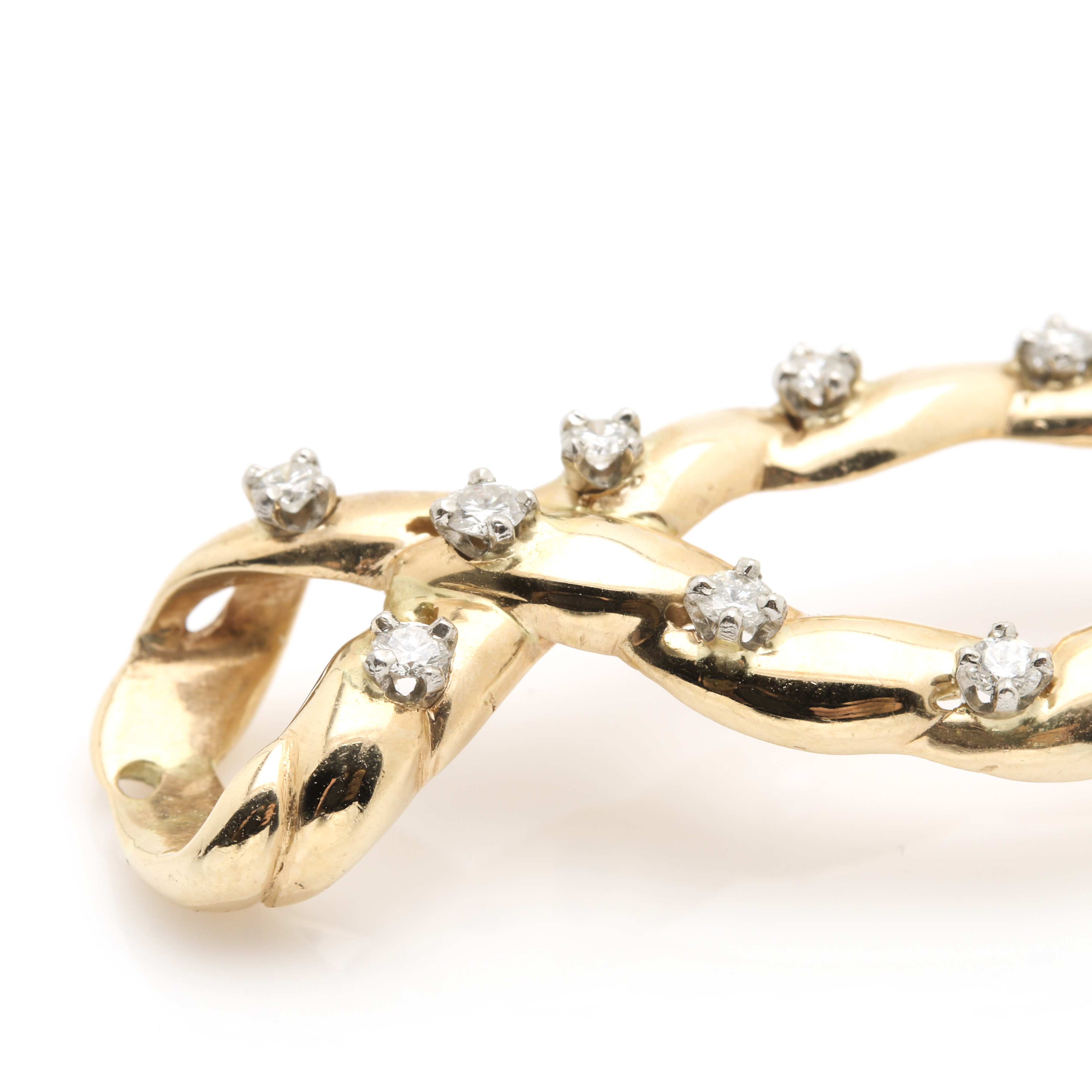 14K Yellow Gold Diamond Slide Pendant