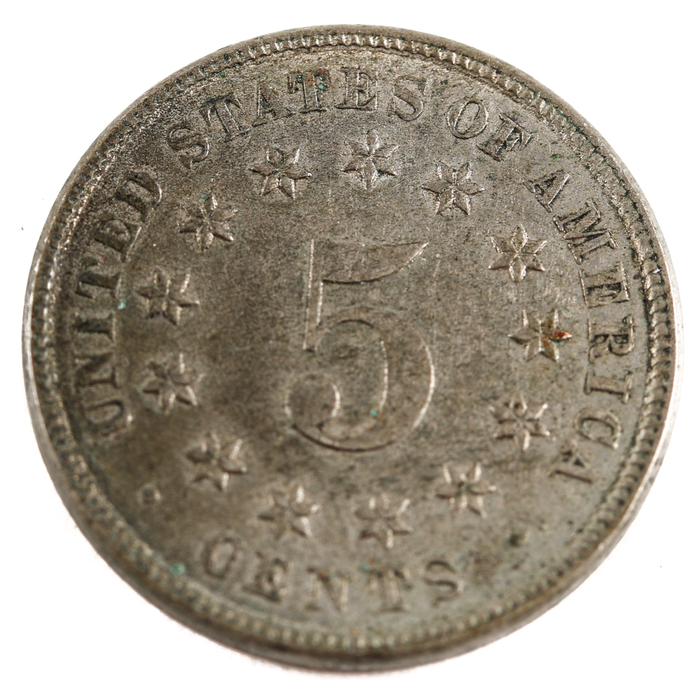 Five Antique U.S. Shield Nickels
