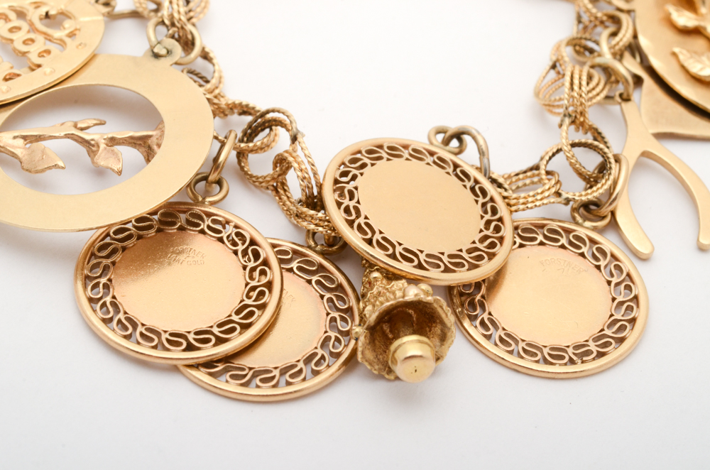 Vintage 14K Yellow Gold Charm Bracelet
