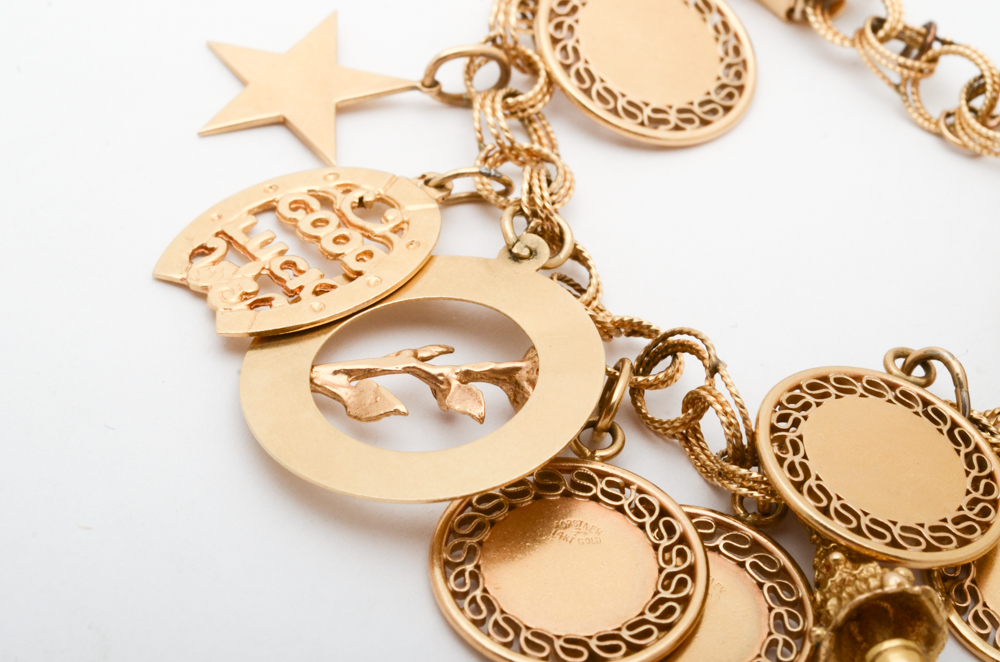 Vintage 14K Yellow Gold Charm Bracelet