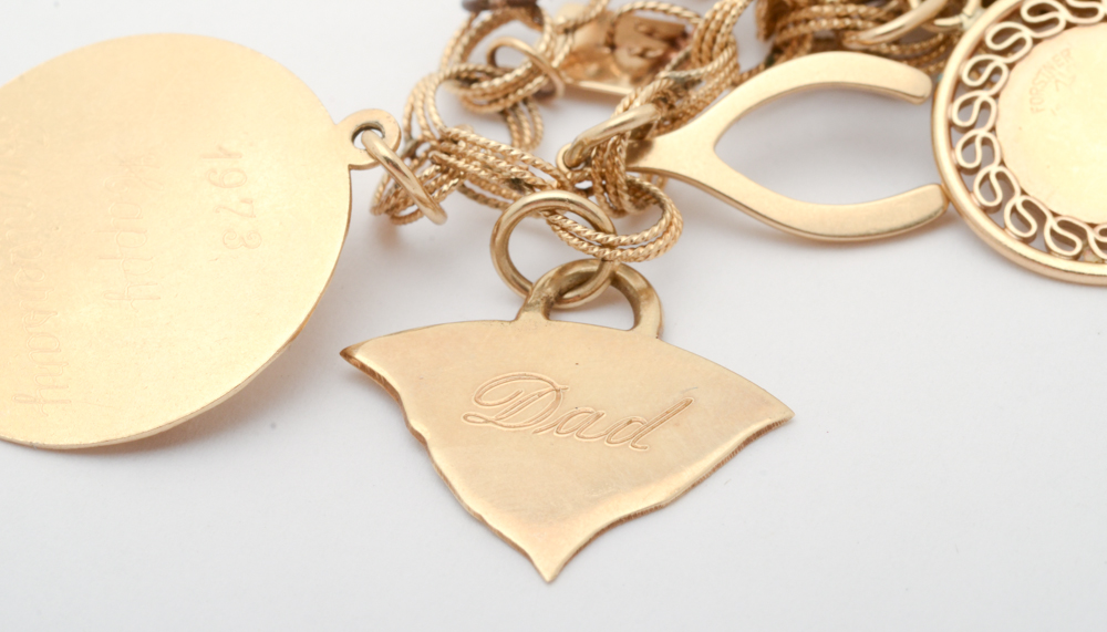 Vintage 14K Yellow Gold Charm Bracelet