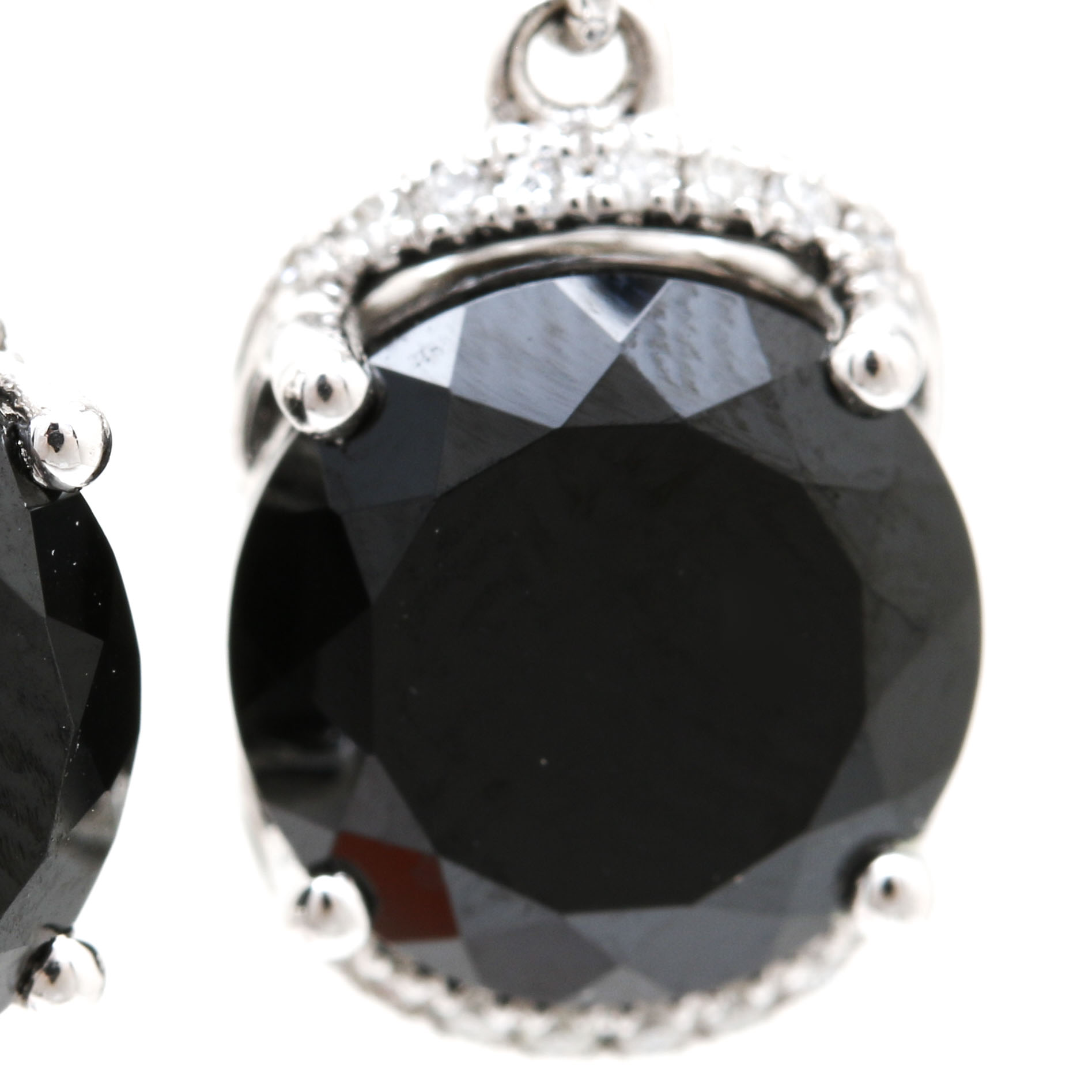 14K White Gold Diamond and Cubic Zirconia Earrings