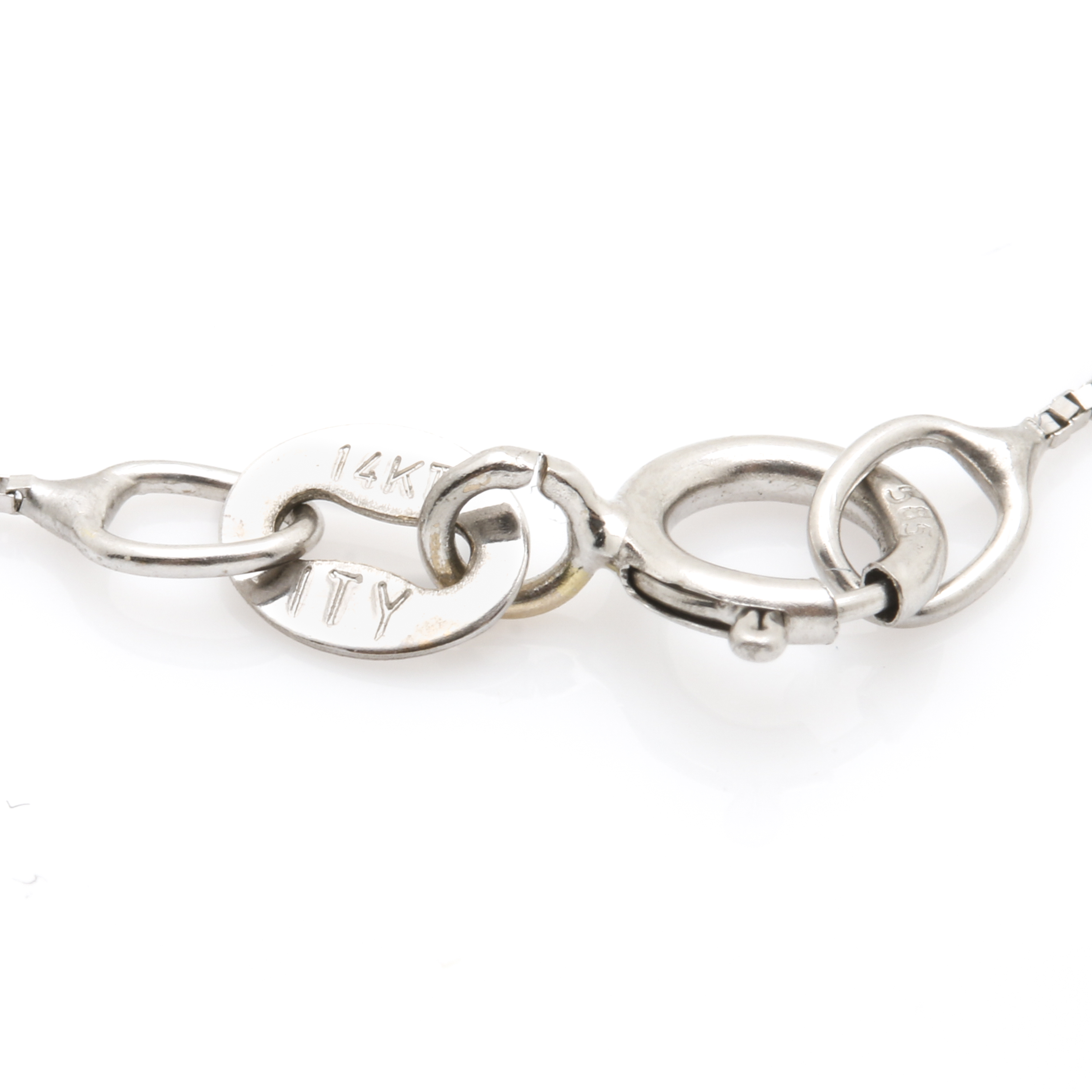 14K White Gold Citrine and Peridot Heart Pendant Necklace