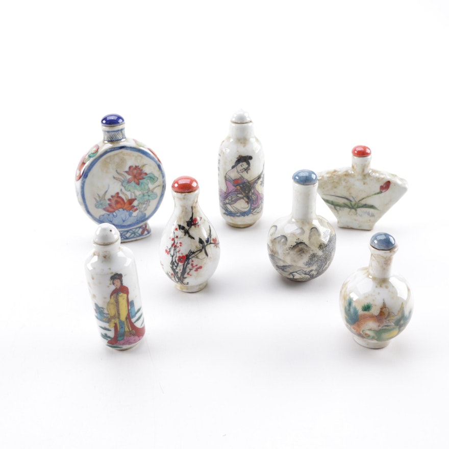 Chinese Snuff Bottles with Figural Pieces