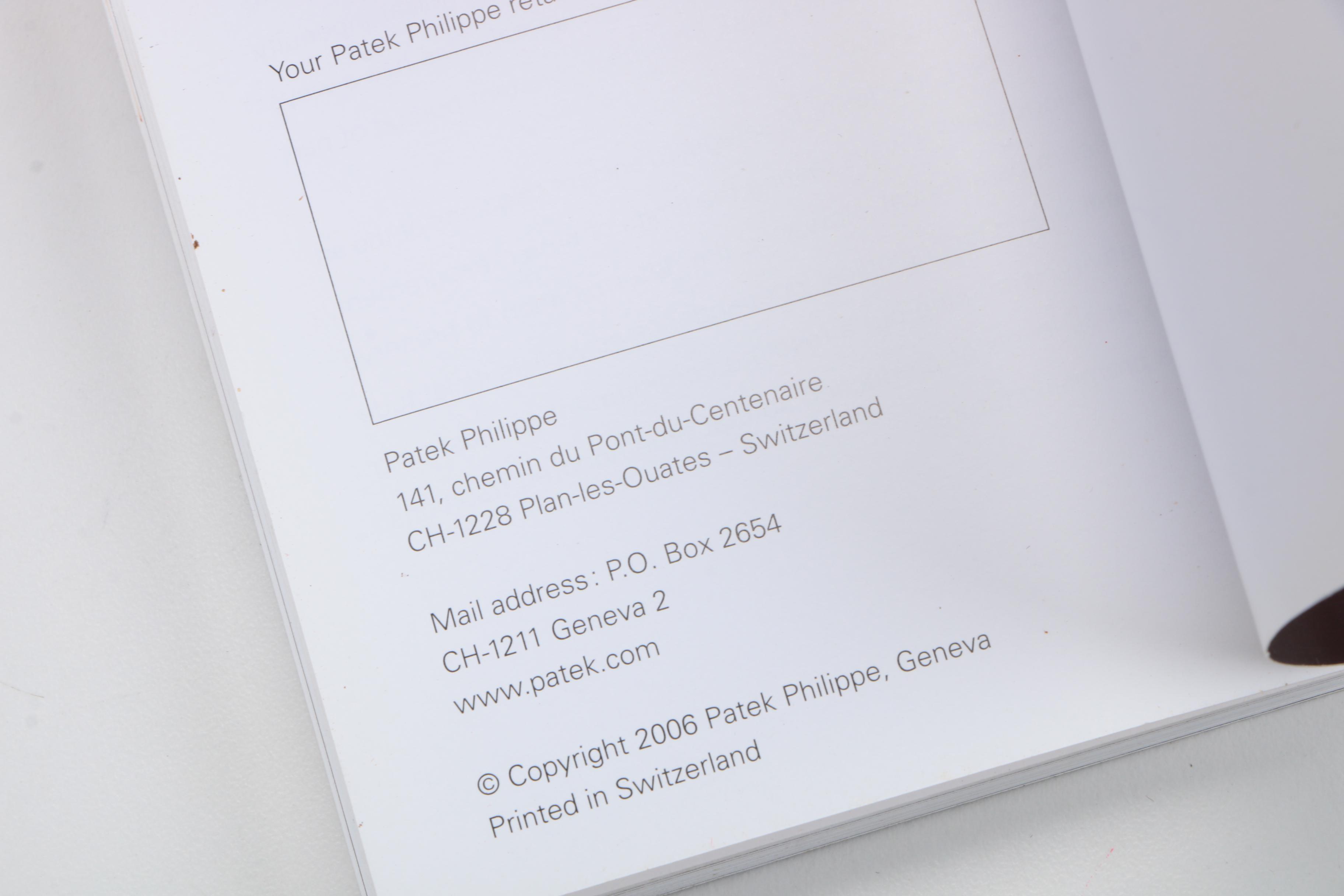 Patek Philippe Watch Cards and Catalogs