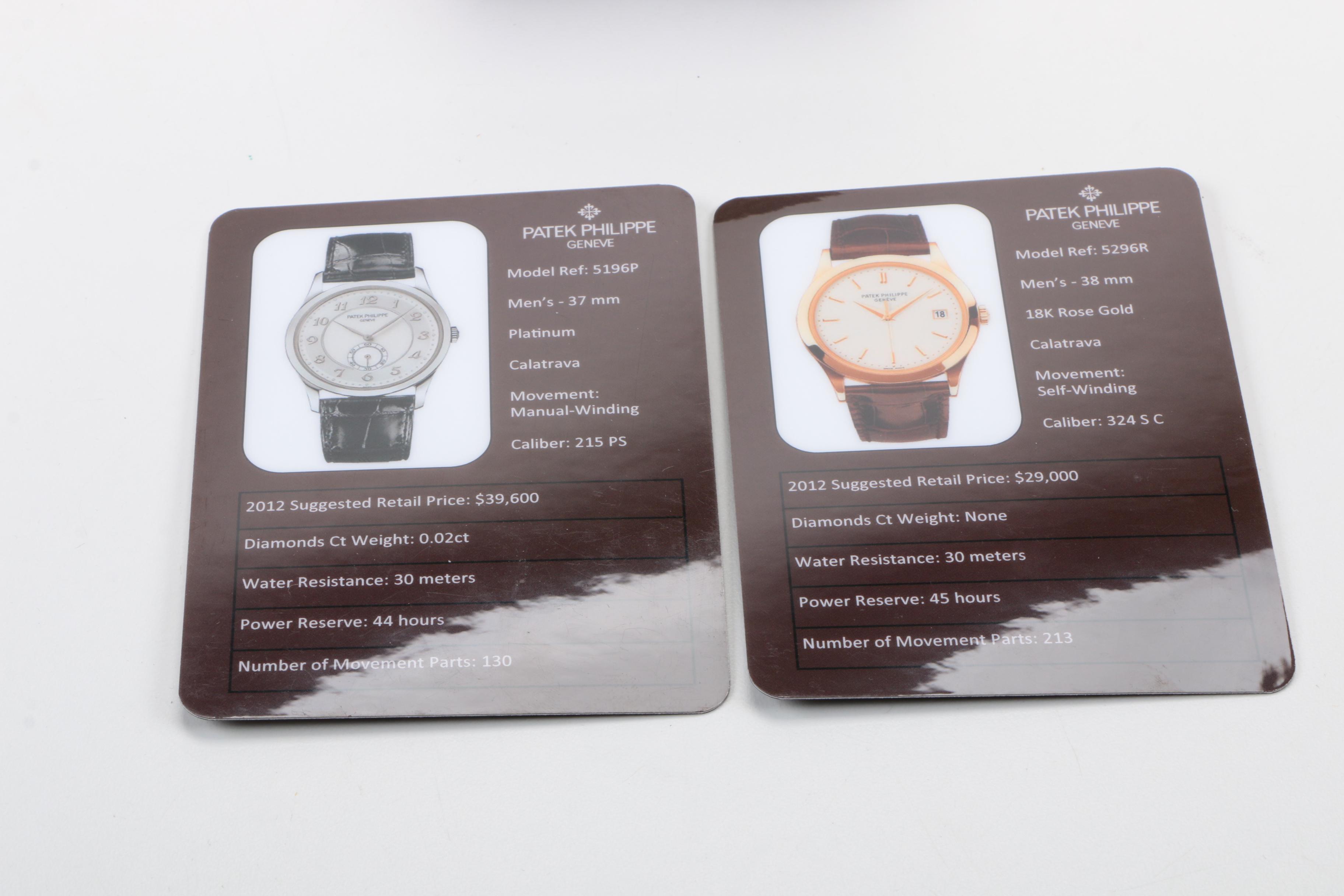 Patek Philippe Watch Cards and Catalogs