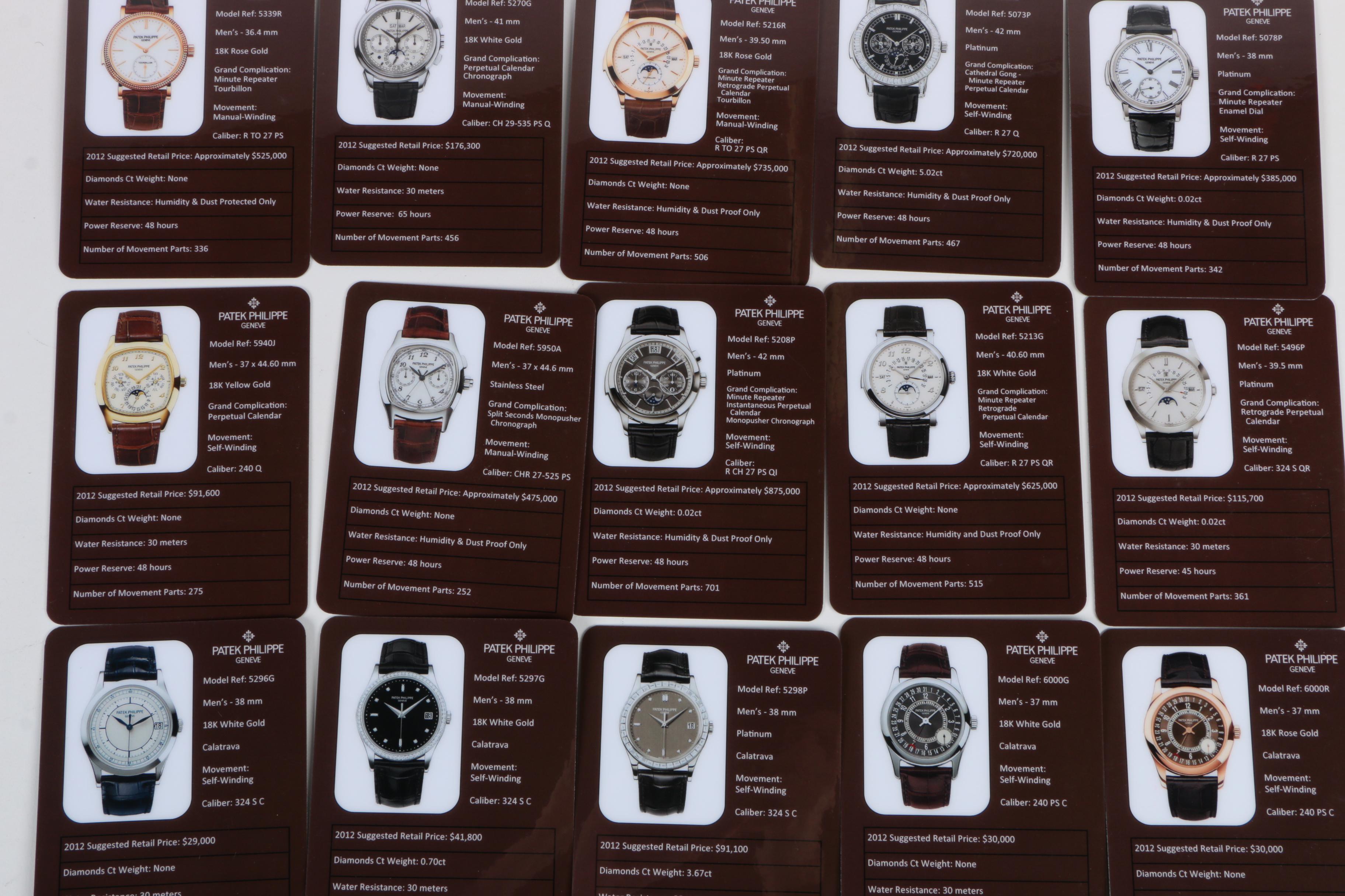 Patek Philippe Watch Cards and Catalogs
