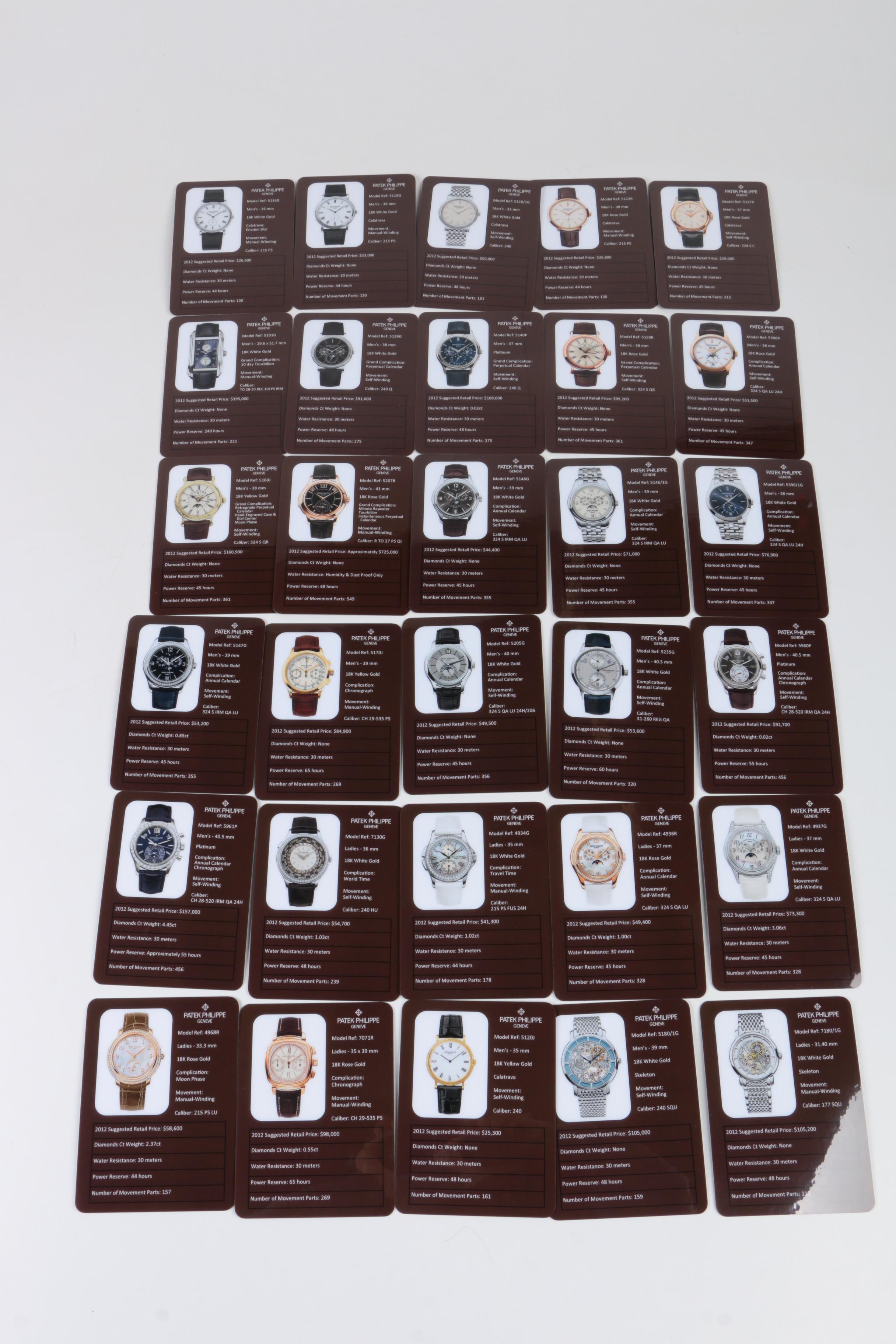Patek Philippe Watch Cards and Catalogs