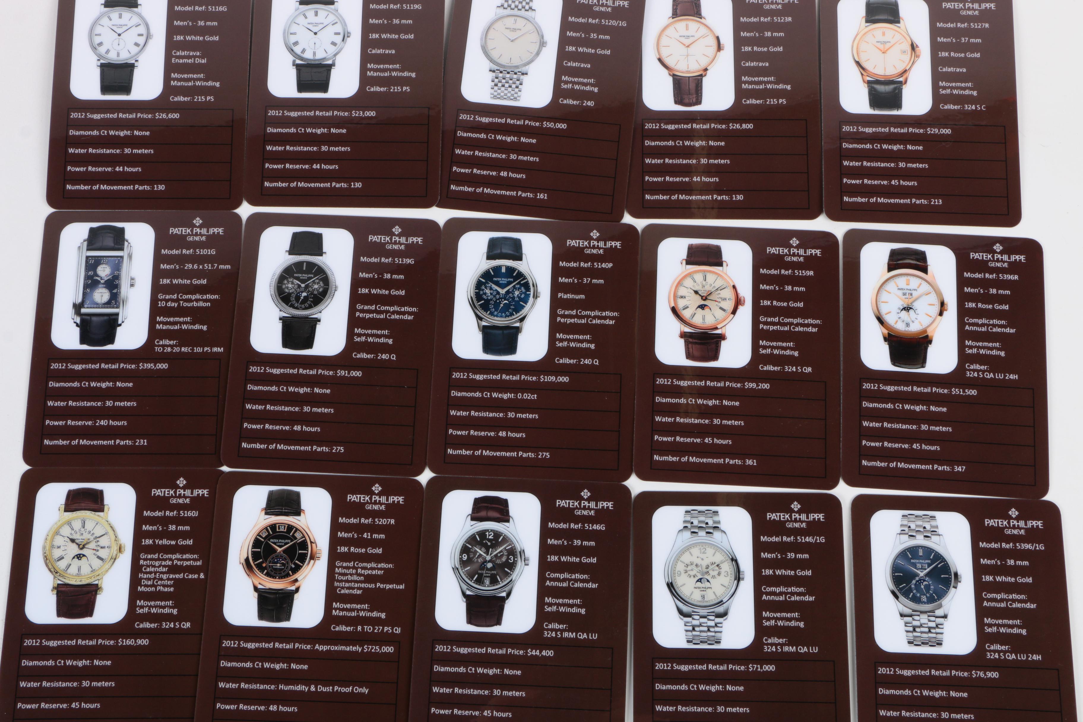 Patek Philippe Watch Cards and Catalogs