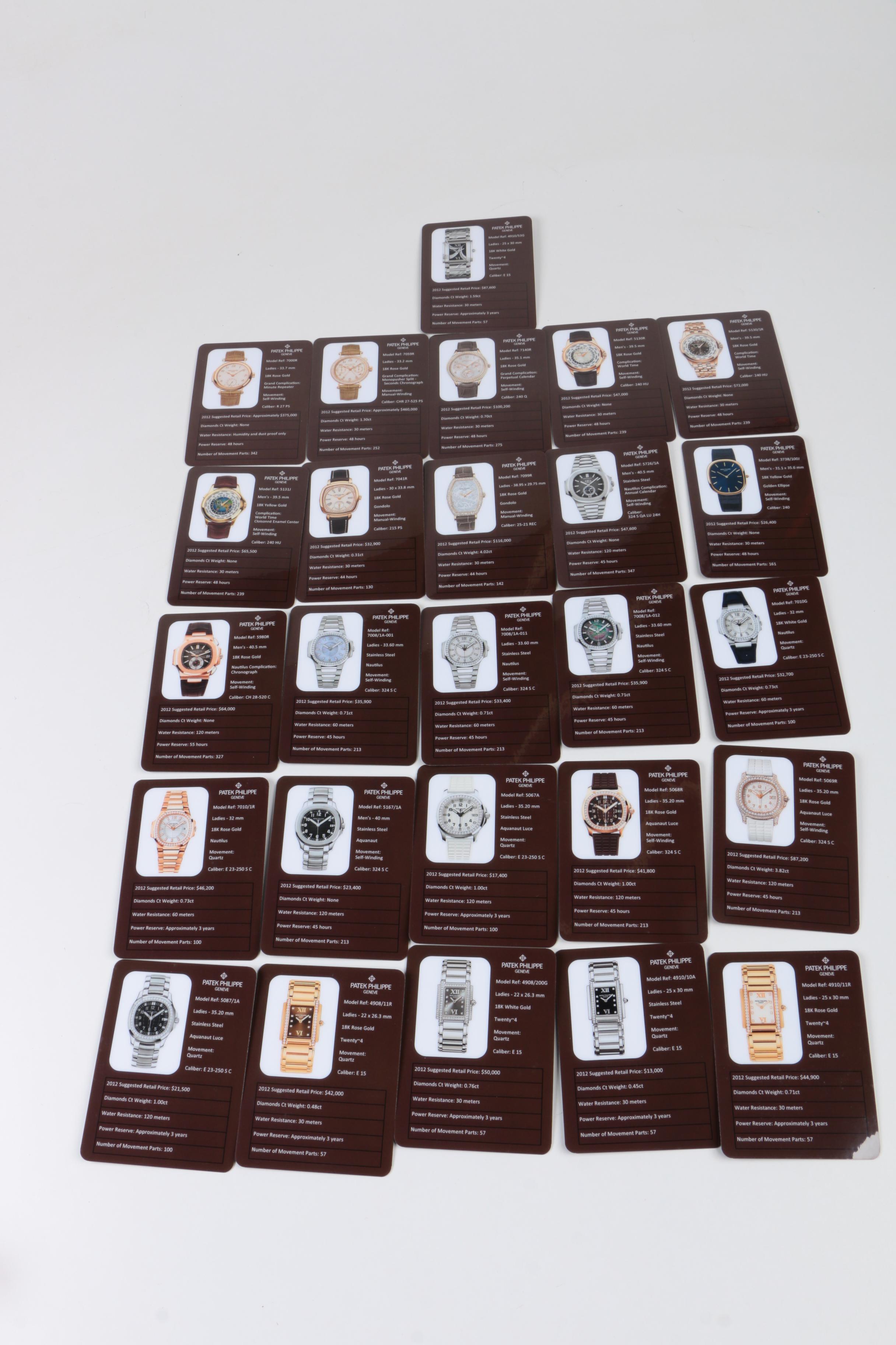 Patek Philippe Watch Cards and Catalogs