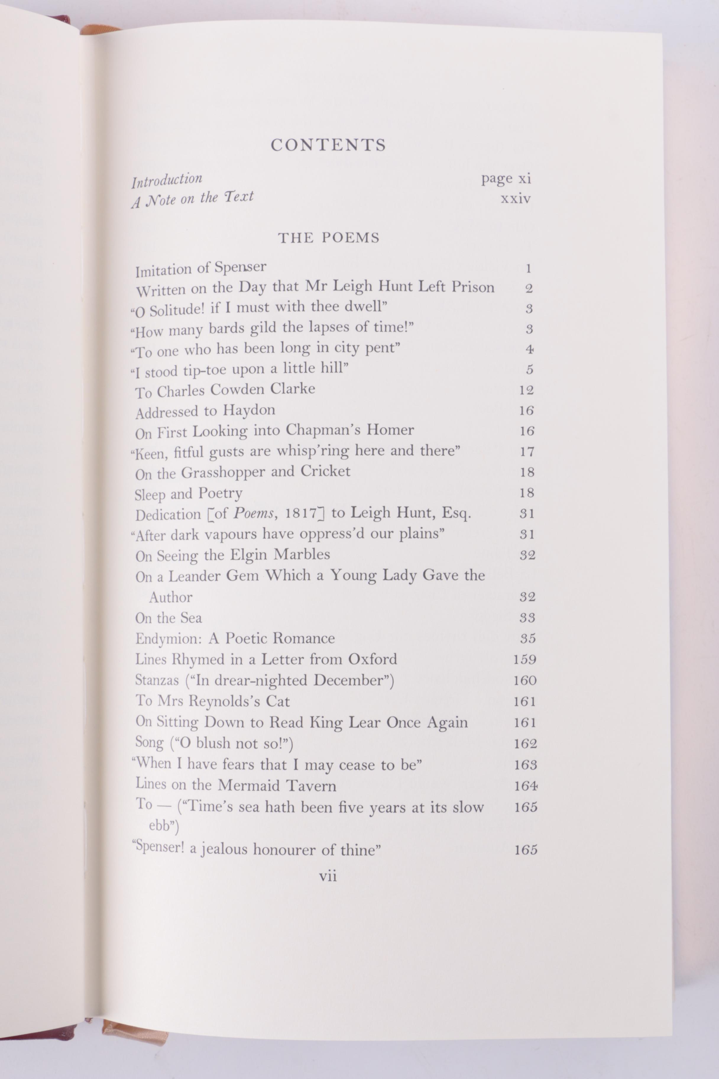 1980 "The Poems of John Keats" and 1976 "The Poems of W.B. Yeats"