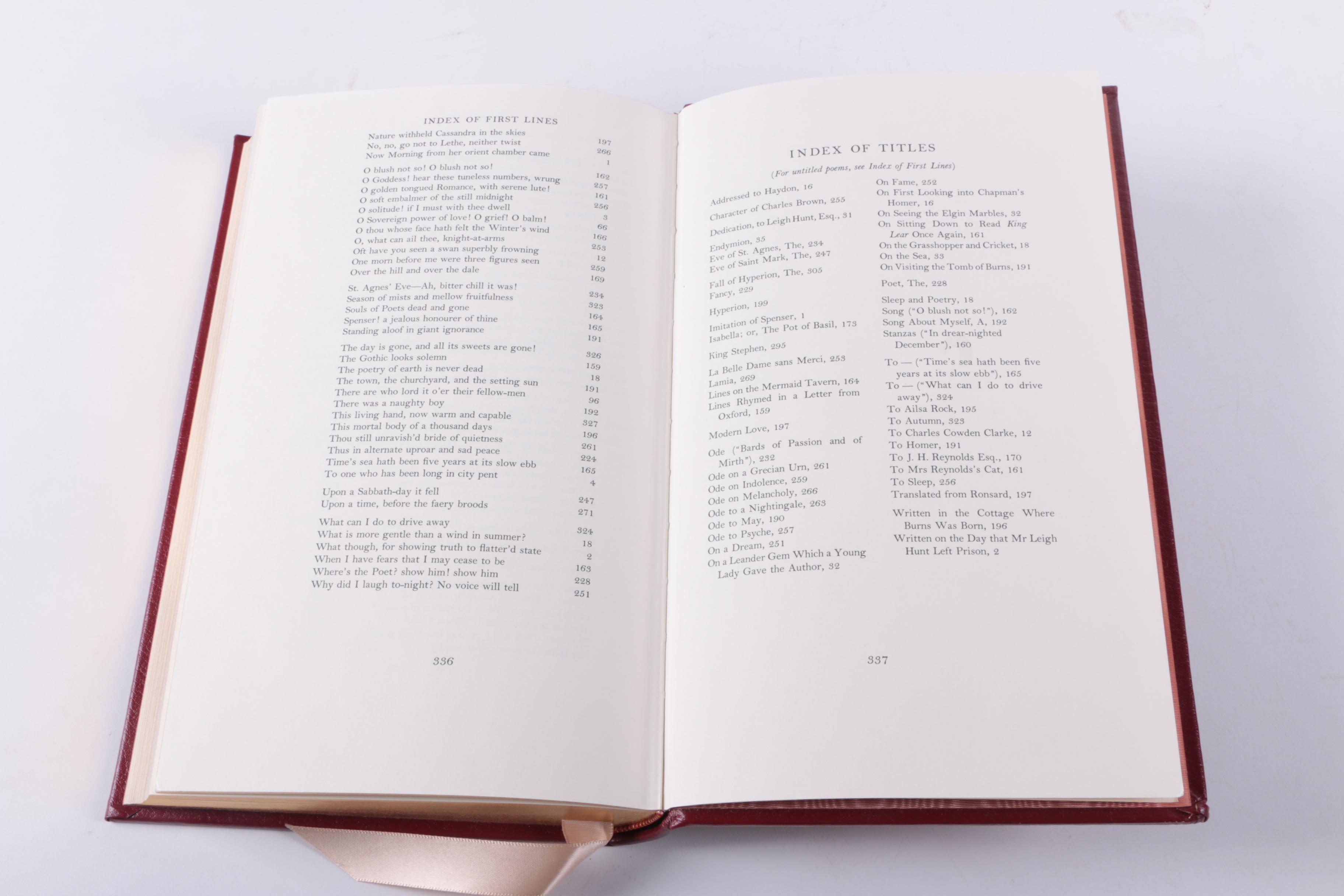 1980 "The Poems of John Keats" and 1976 "The Poems of W.B. Yeats"