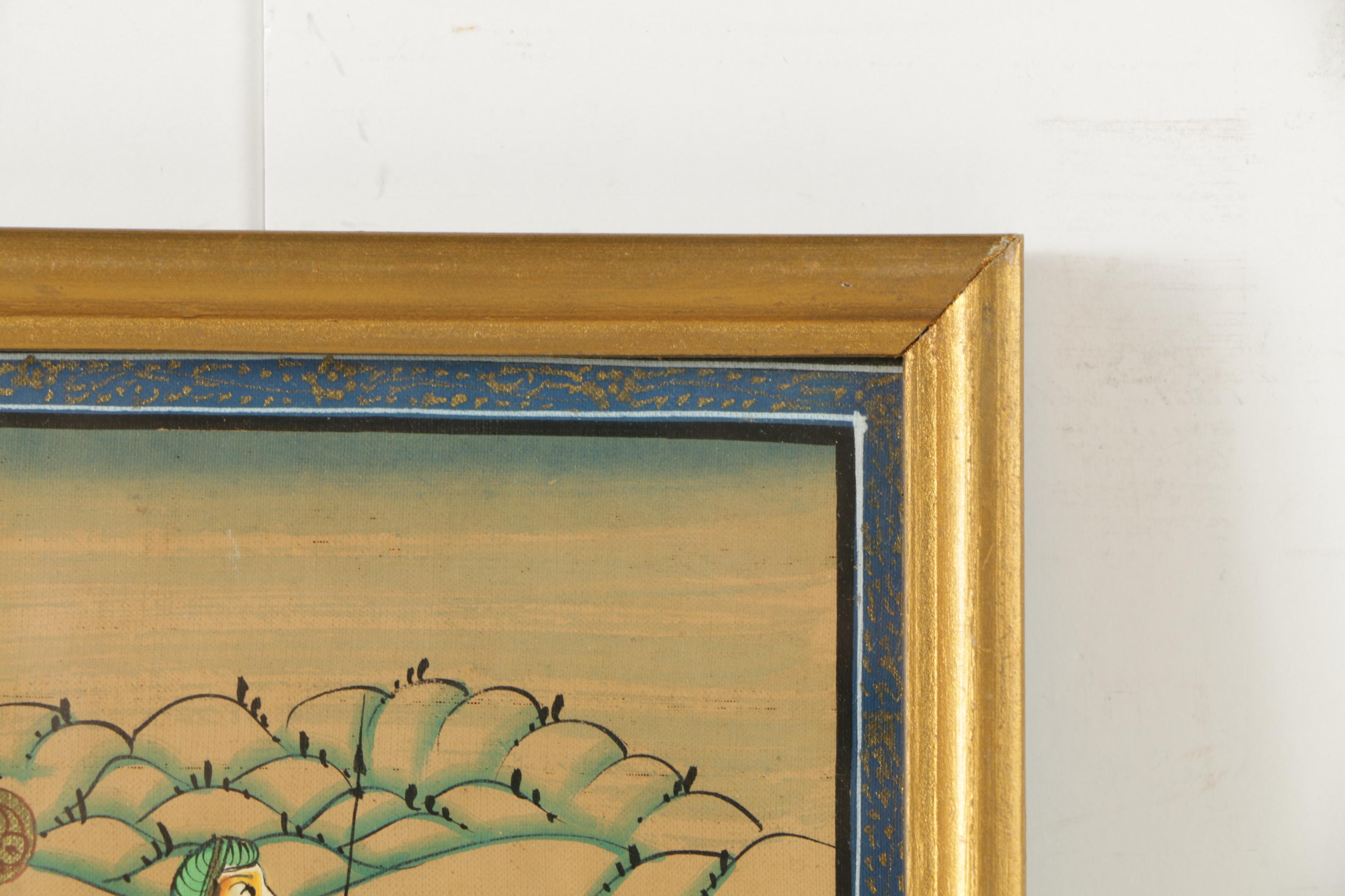 Two Watercolor and Gouache Paintings of Indo-Persian Processional Scenes