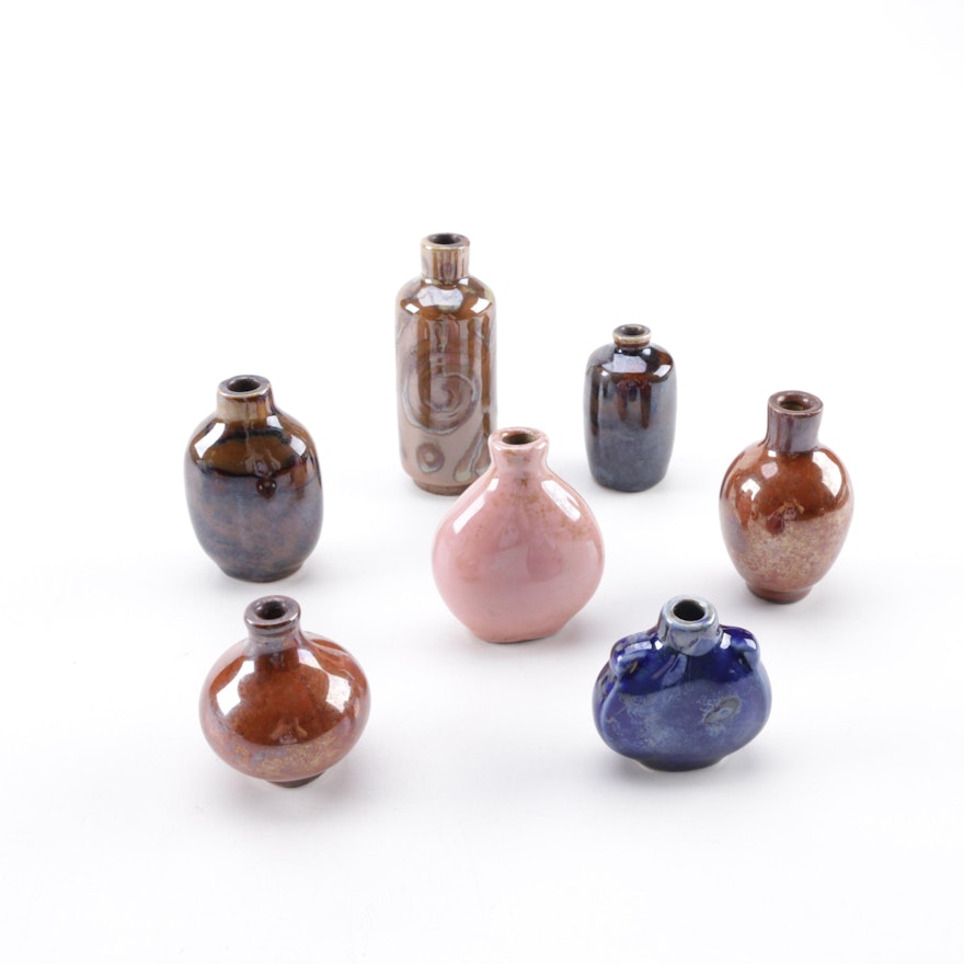 Chinese Ceramic Snuff Bottle Bud Vases