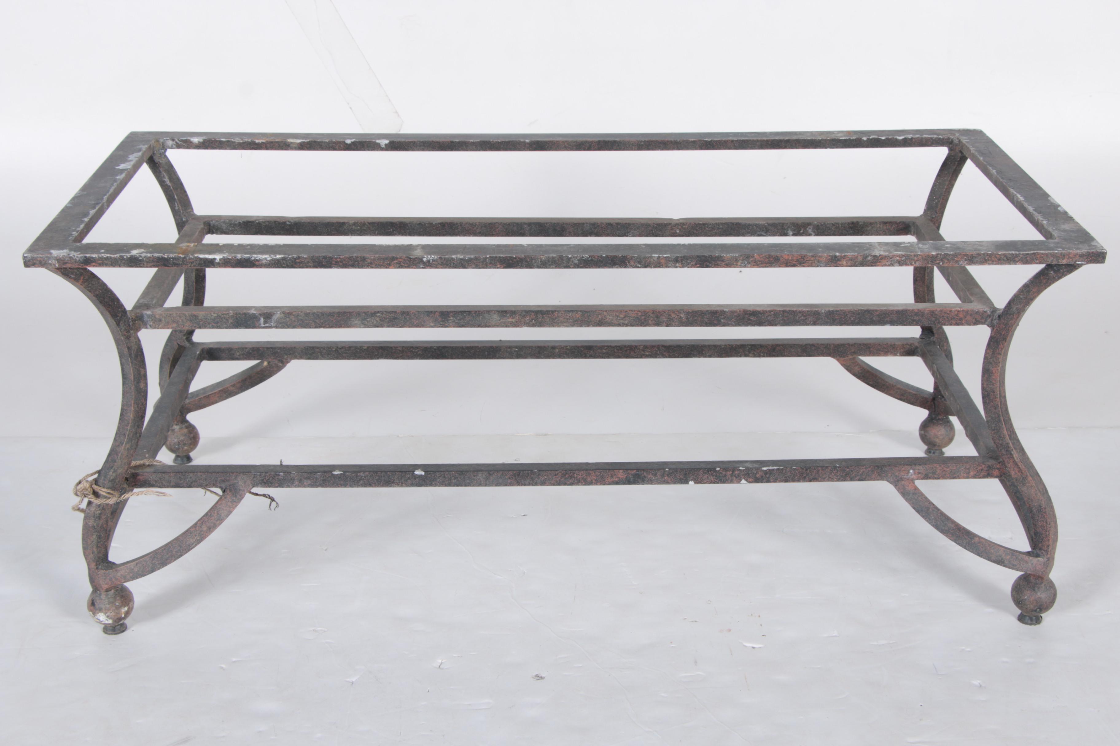 Wrought Iron Patio Table with Ceramic Tile Top