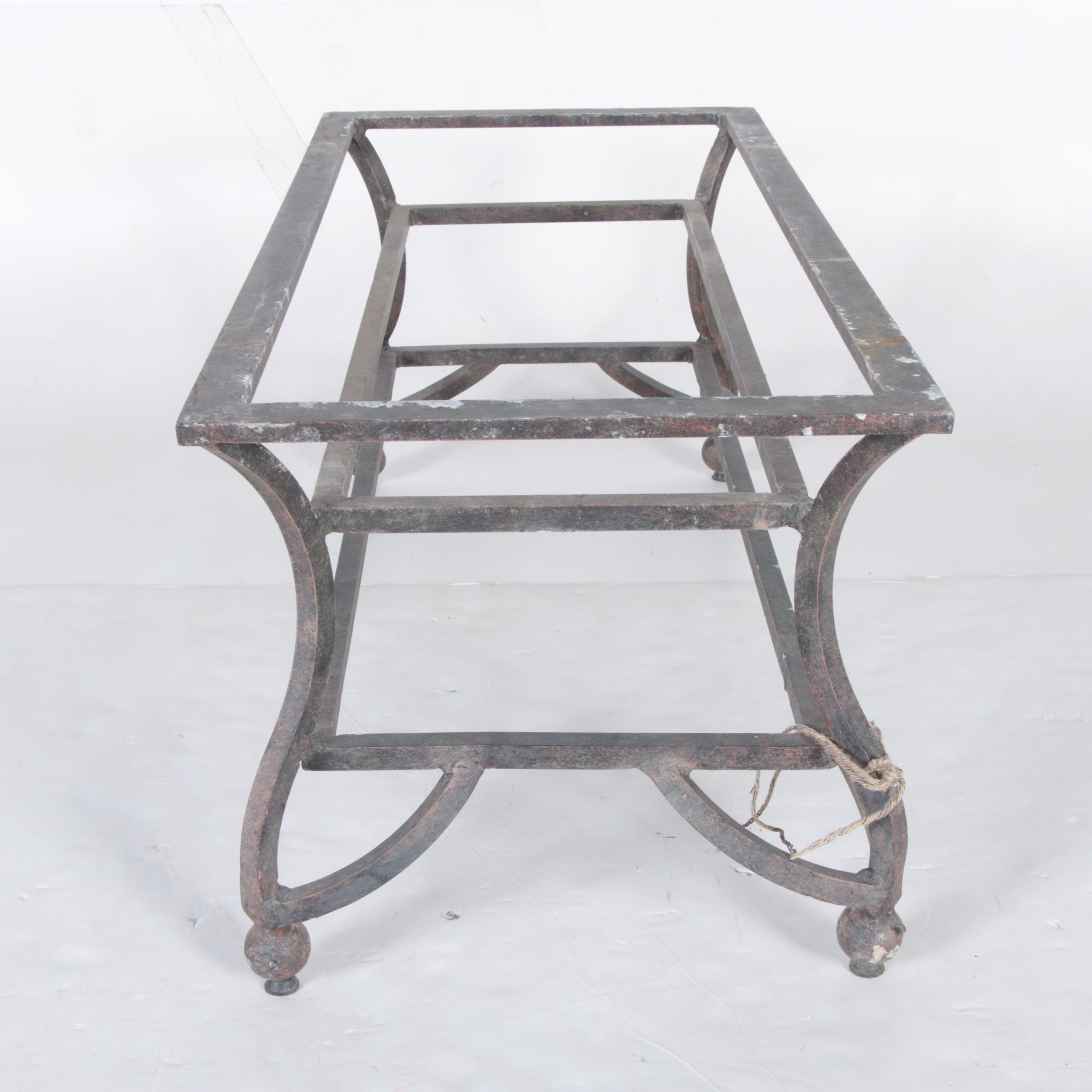 Wrought Iron Patio Table with Ceramic Tile Top