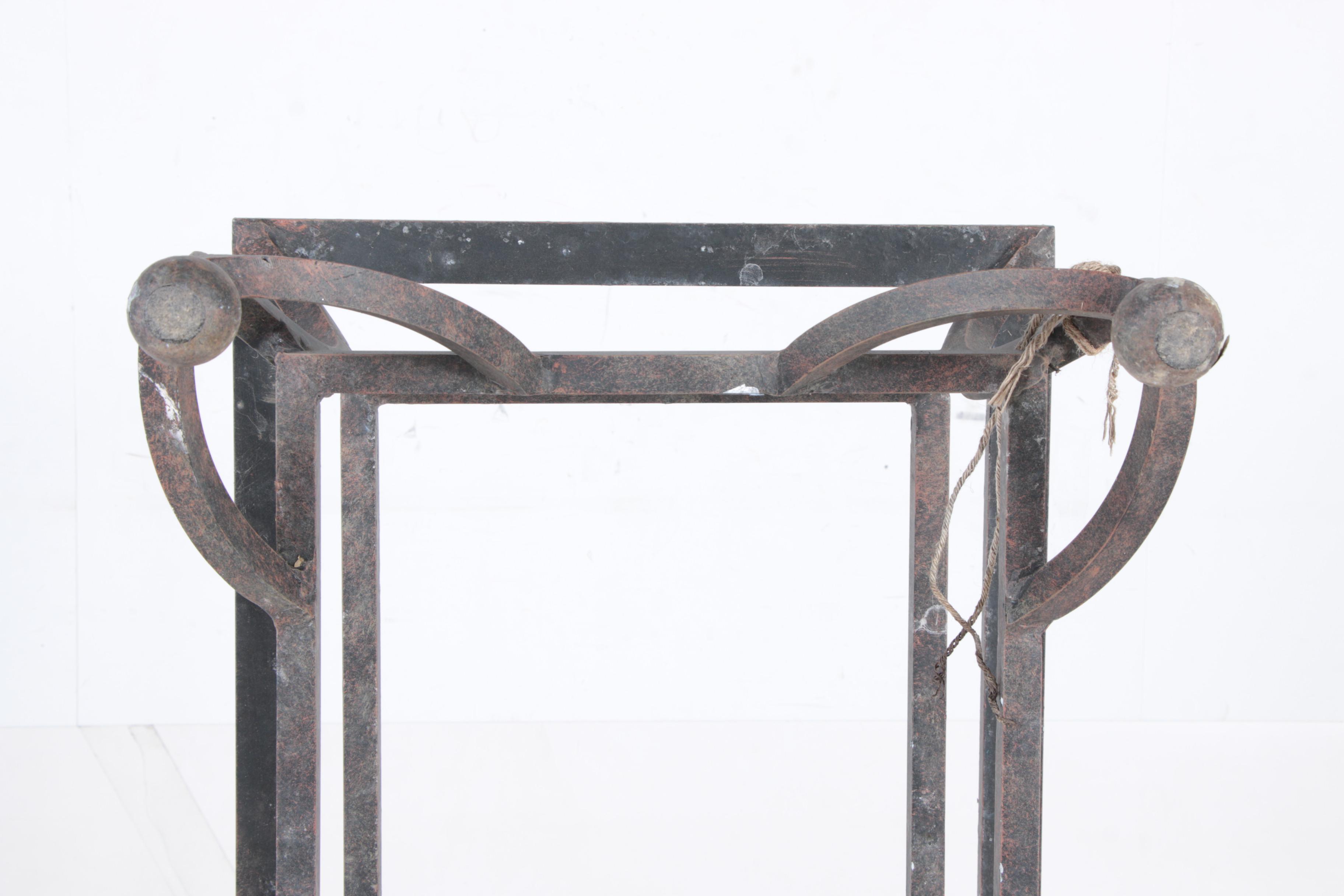 Wrought Iron Patio Table with Ceramic Tile Top