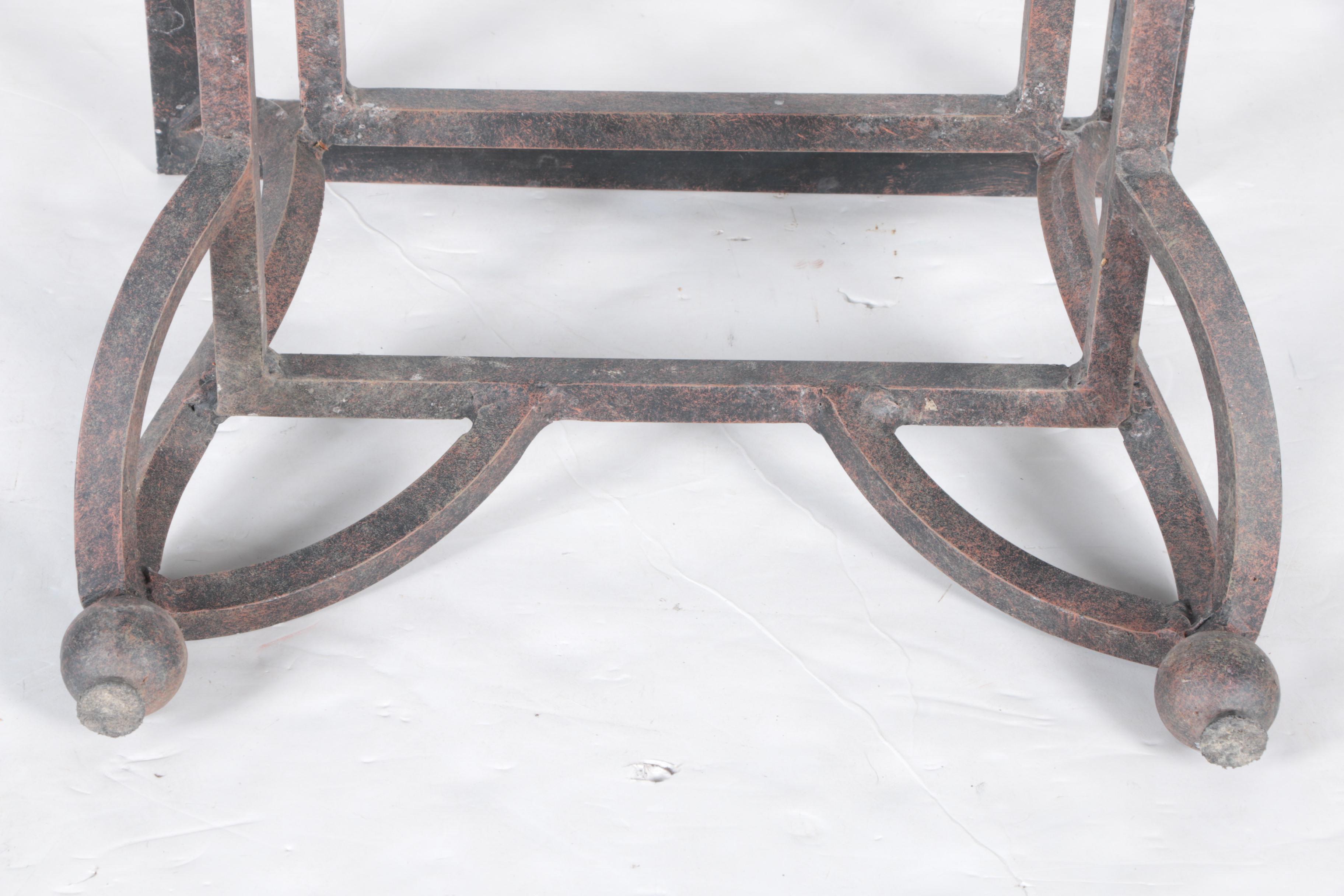 Wrought Iron Patio Table with Ceramic Tile Top