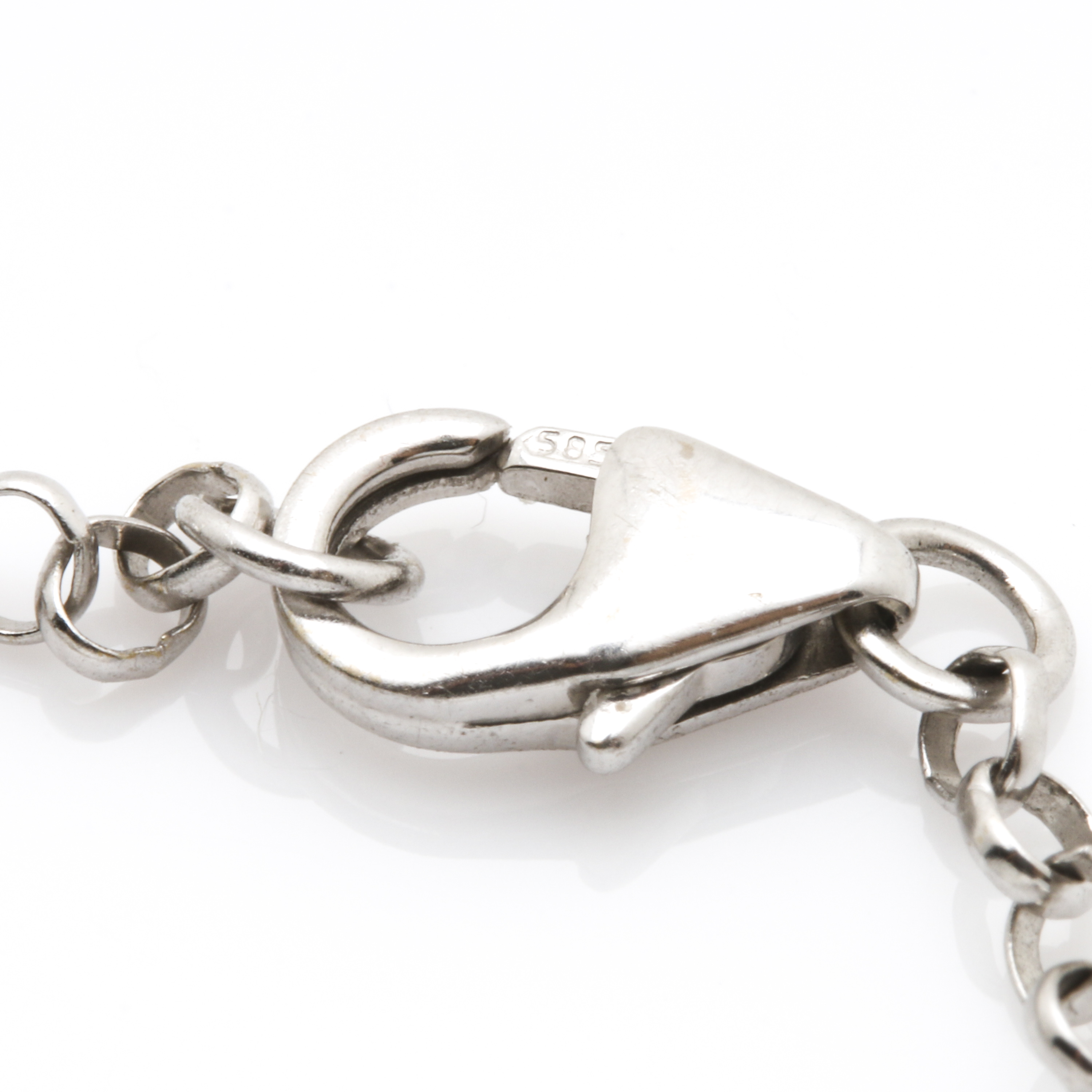 14K White Gold Diamond Charm Bracelet