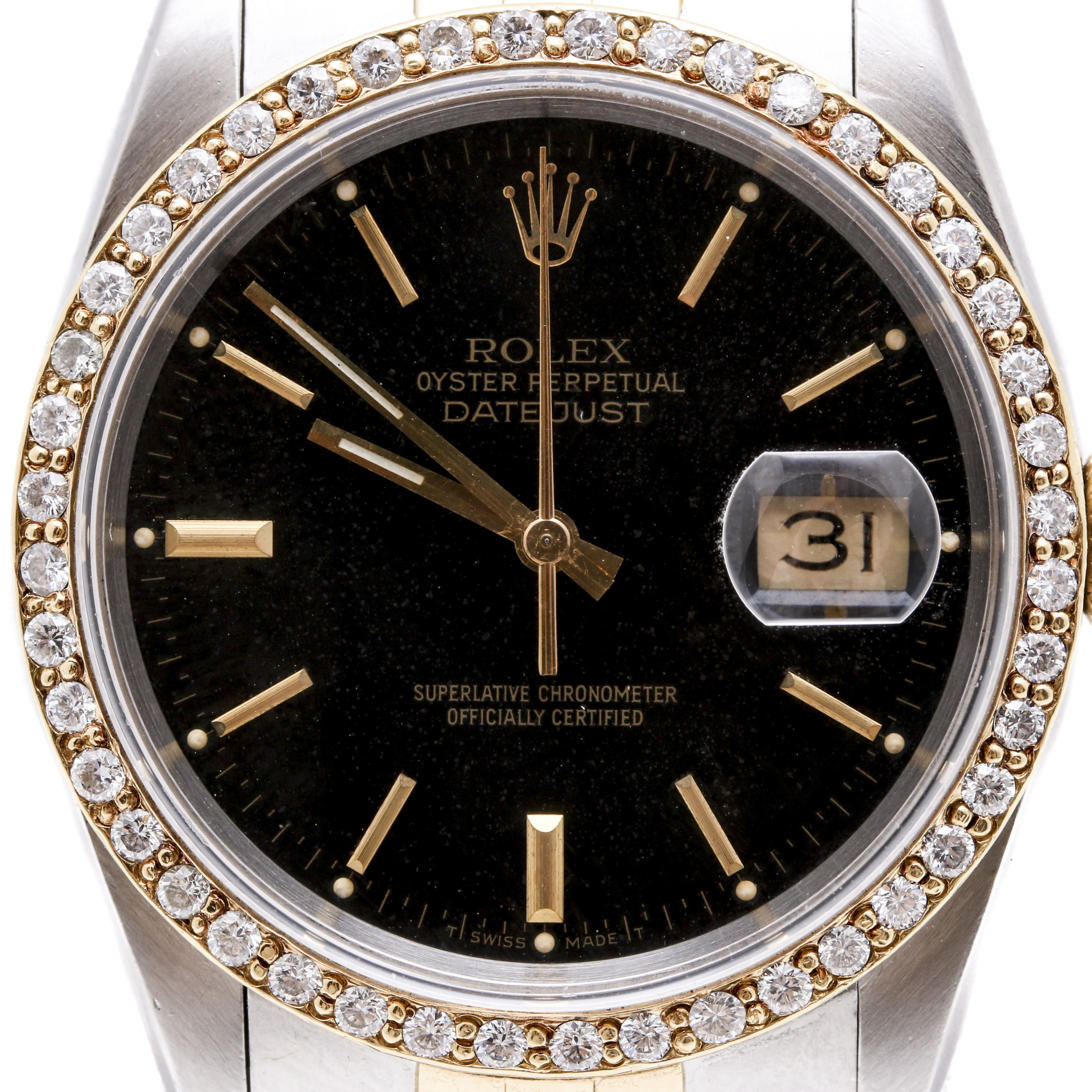 Rolex 18K Yellow Gold 1.00 CTW Diamond Oyster Perpetual Datejust Watch