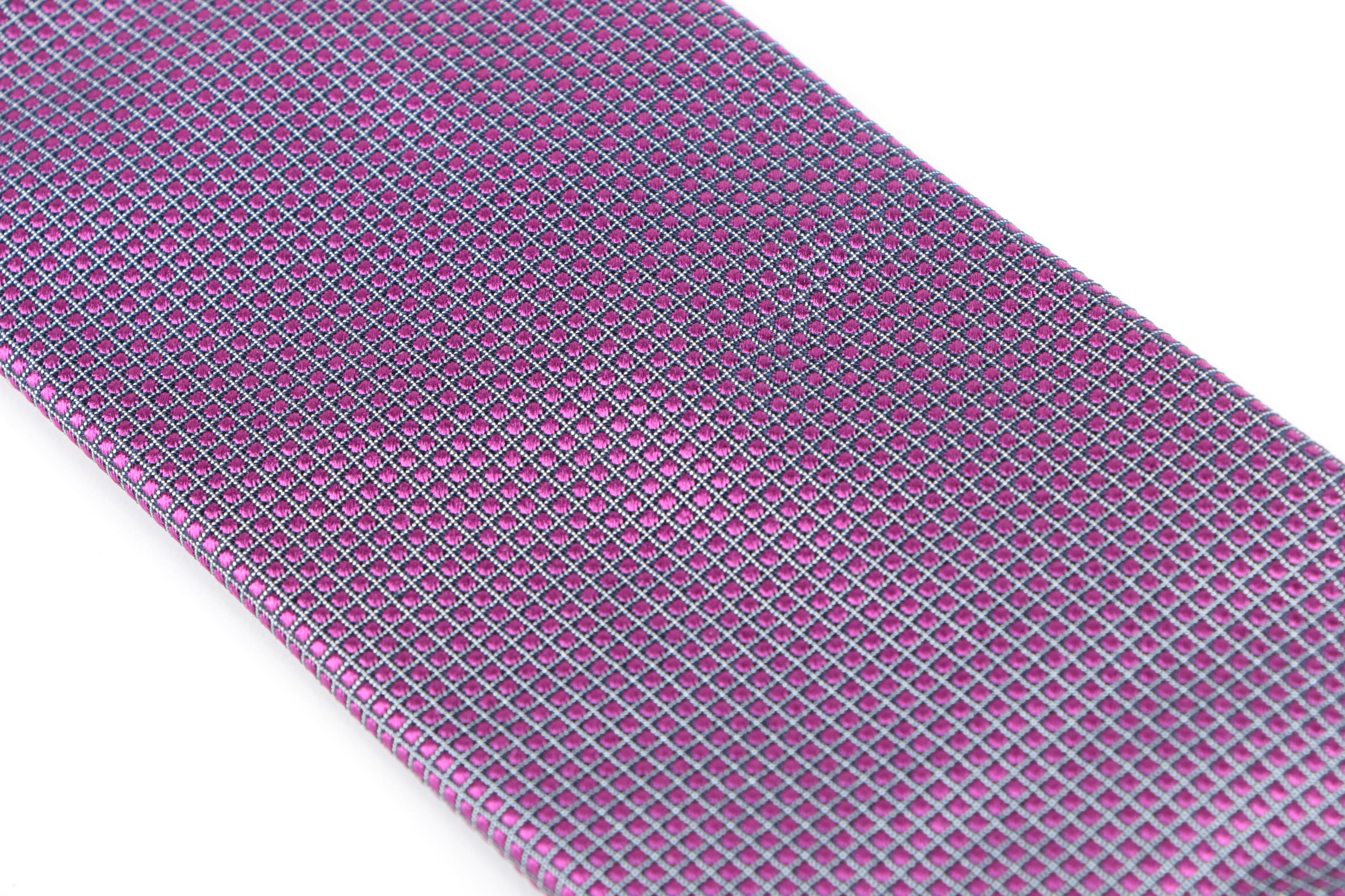 Patek Philippe Geneve Purple and Silver Tone Silk Tie