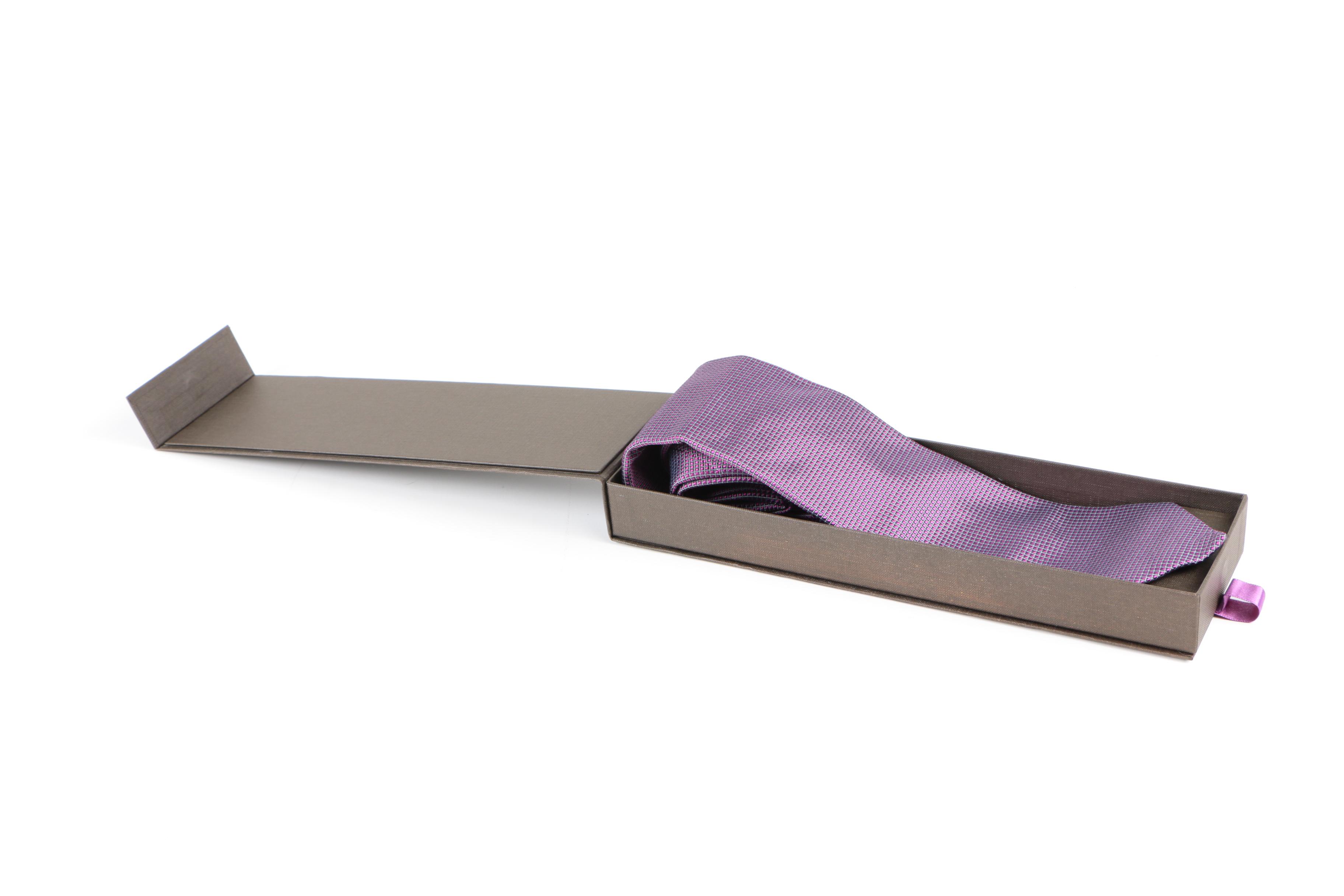 Patek Philippe Geneve Purple and Silver Tone Silk Tie