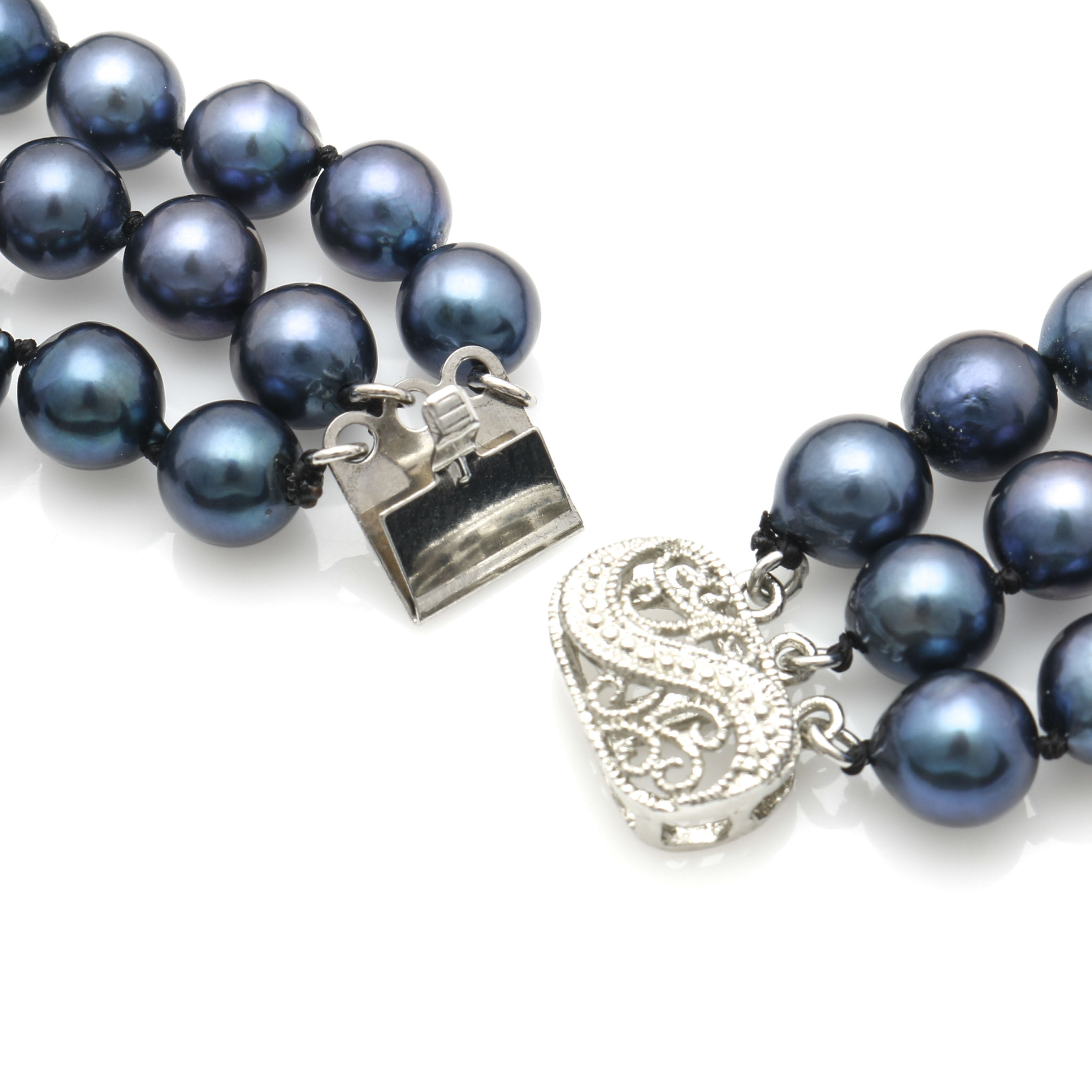 Dyed Blue Freshwater Pearl Jewelry Set