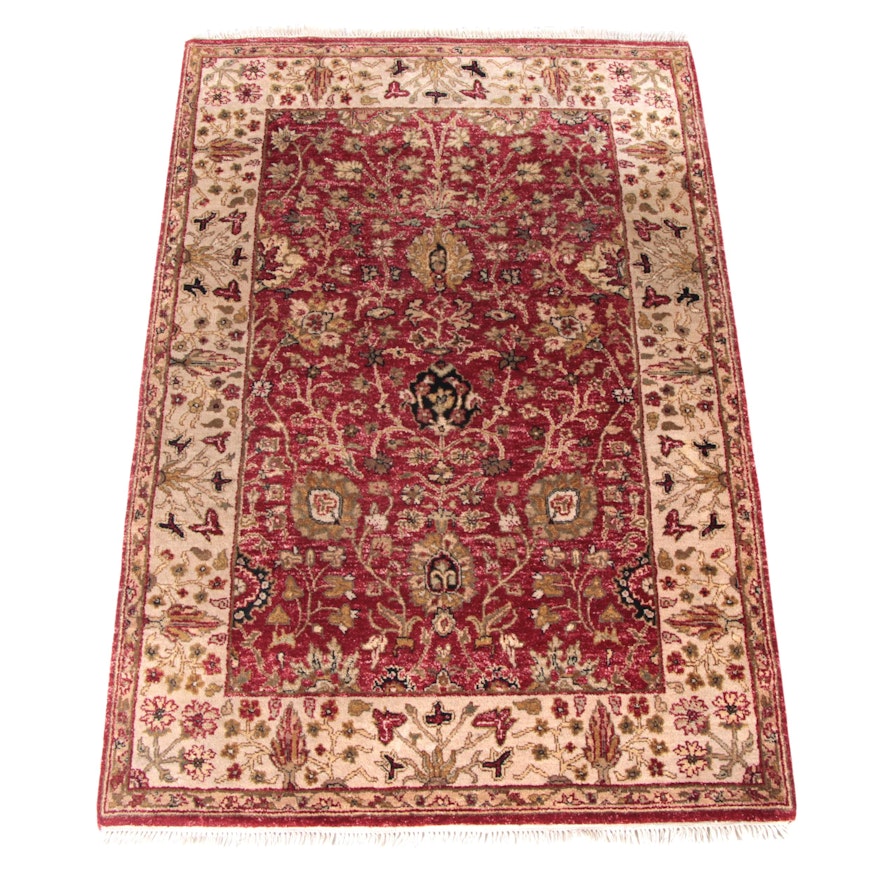 Hand-Knotted Indo-Persian Peshawar Style Wool Area Rug