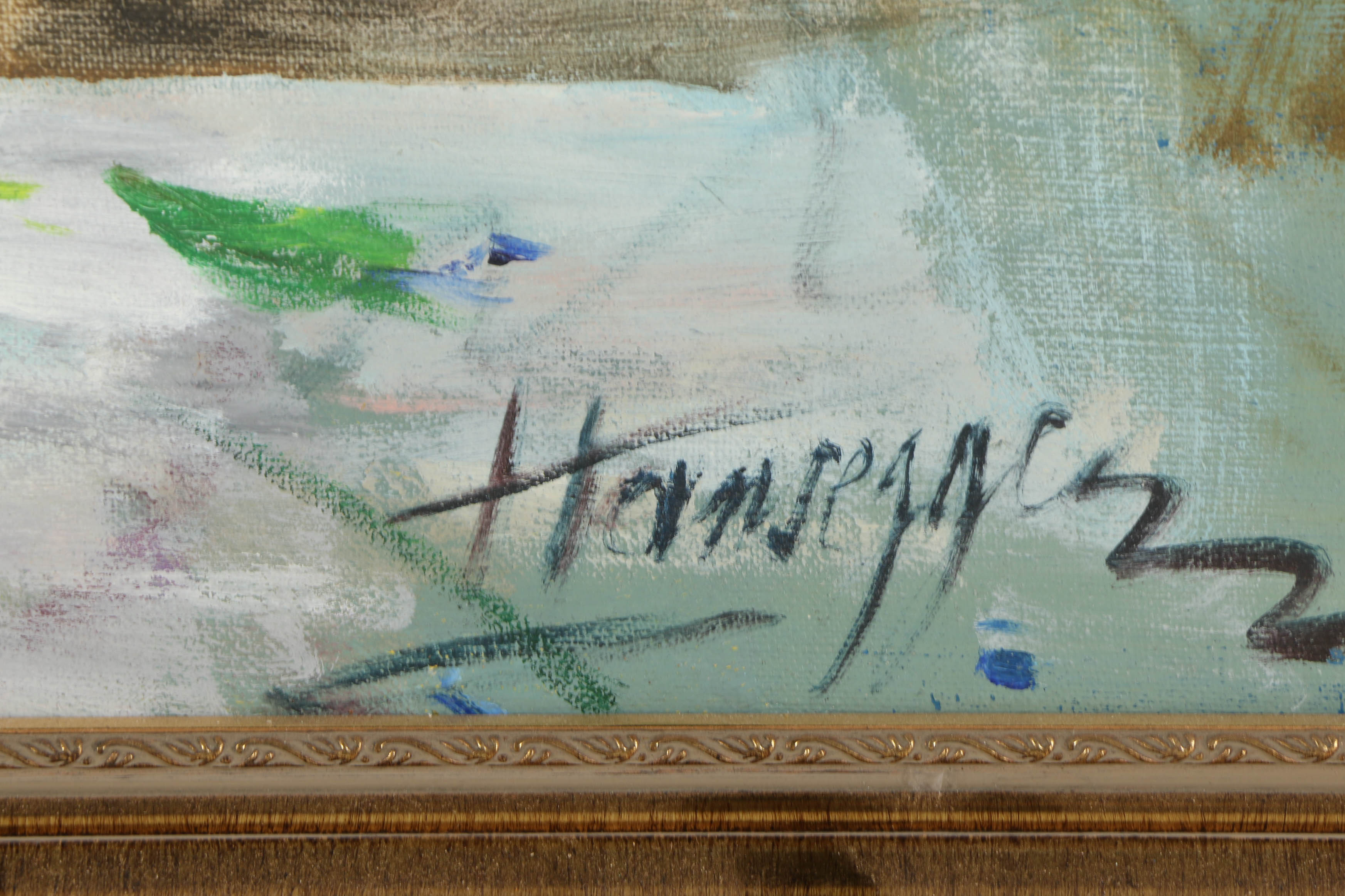 John Hansegger Oil Painting on Canvas of a Floral Bouquet