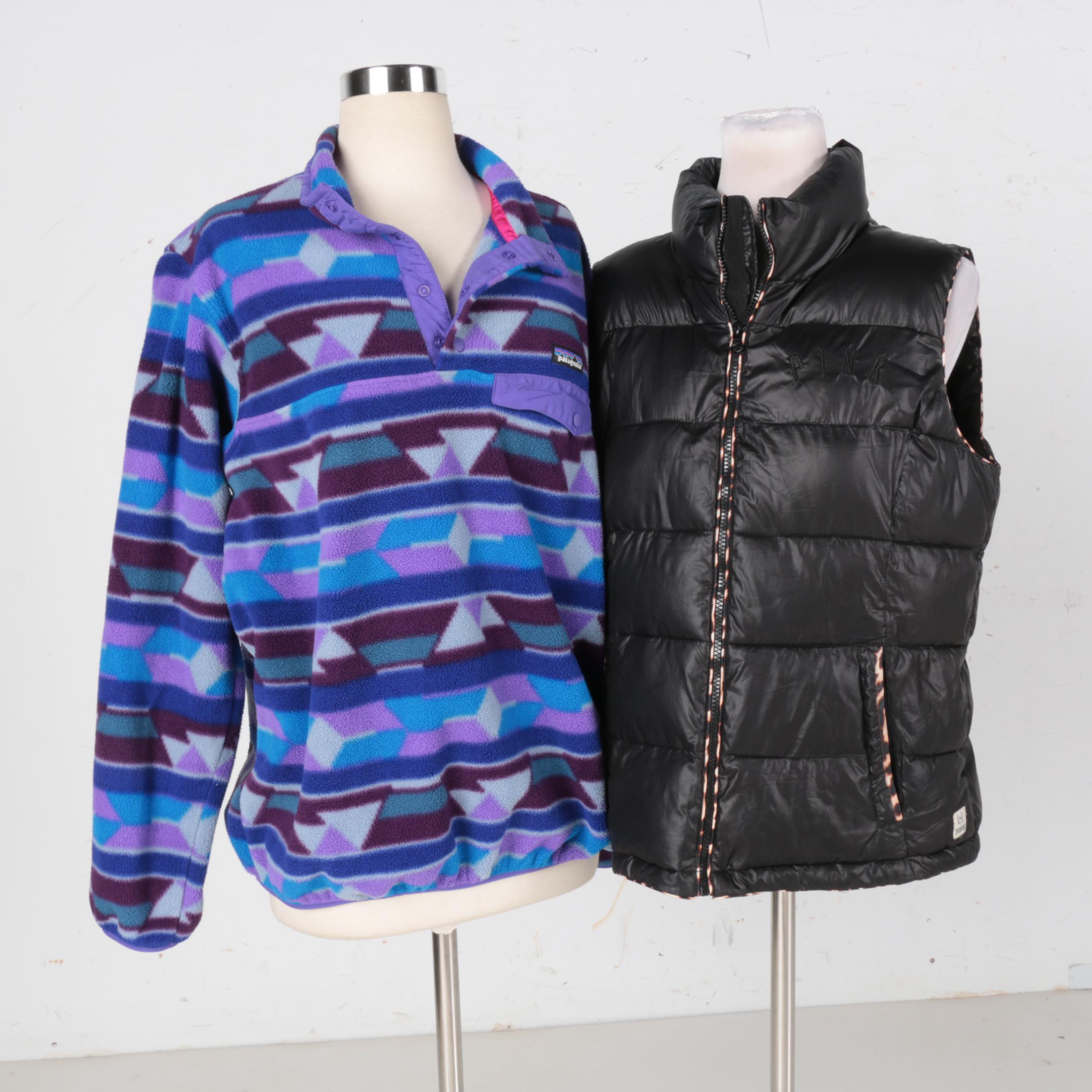 Woman's Patagonia and PINK Victoria's Secret Outerwear