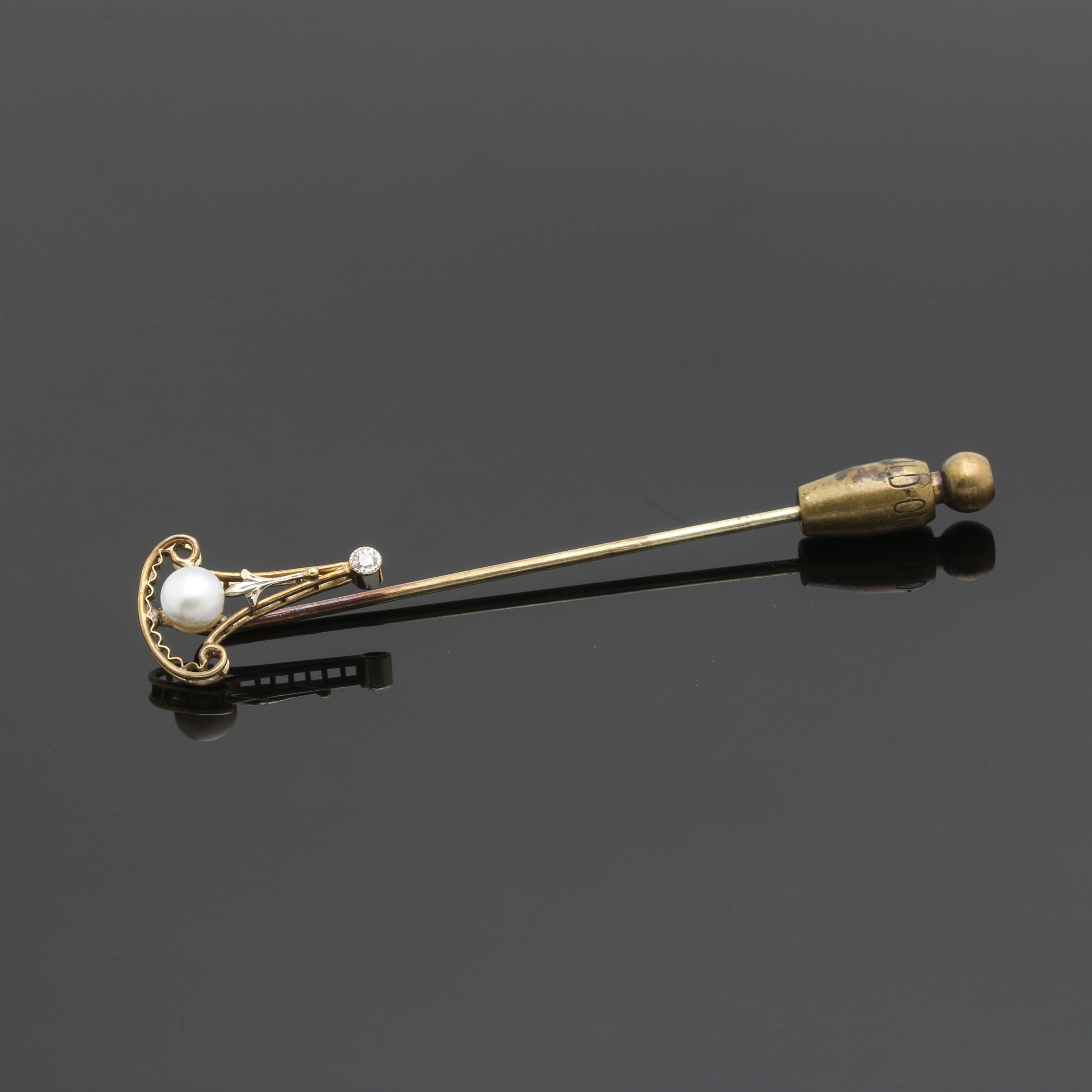 14K Yellow and White Gold Cultured Pearl and Diamond Pin and Earring Selection