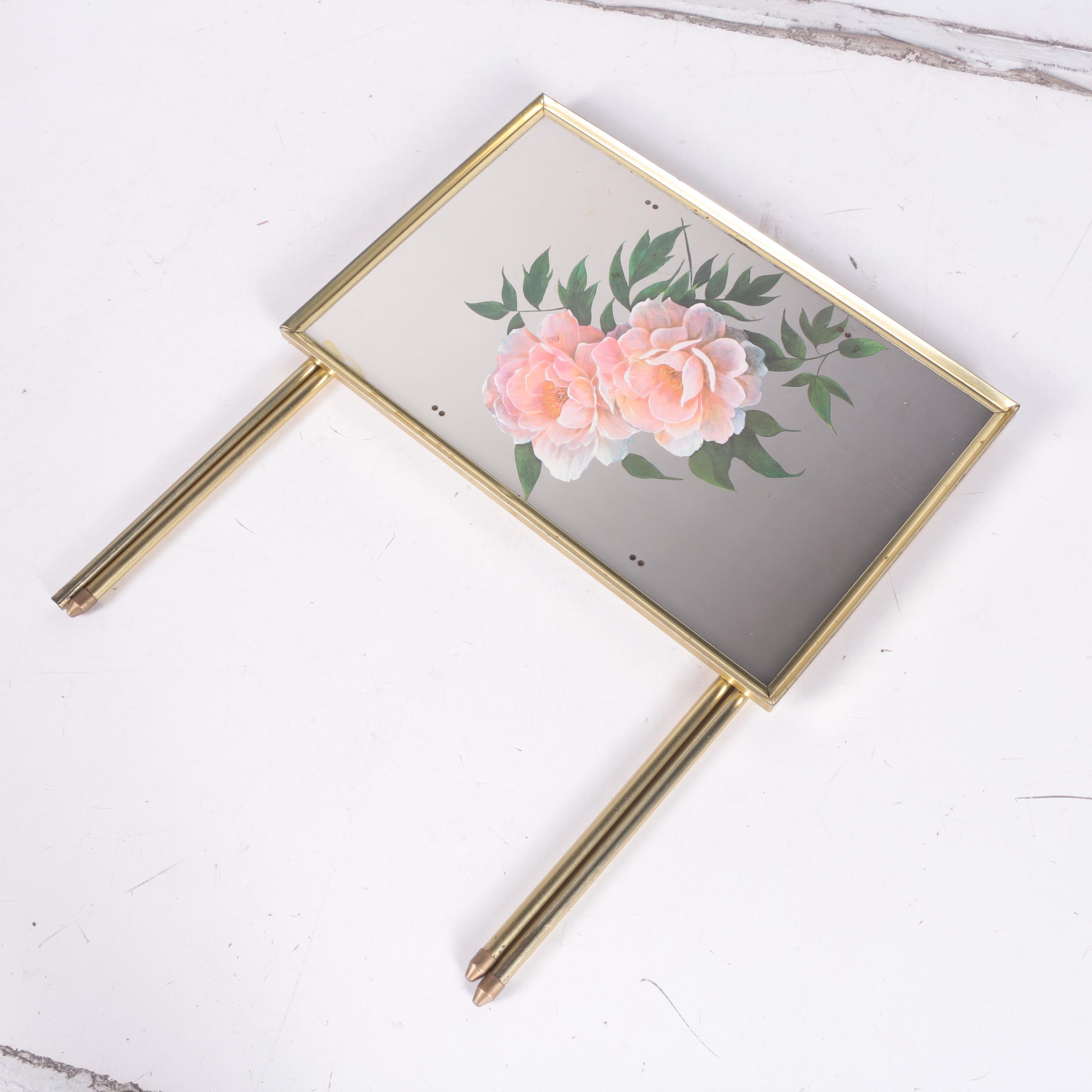 Rose Motif Metal Framed Tray Tables