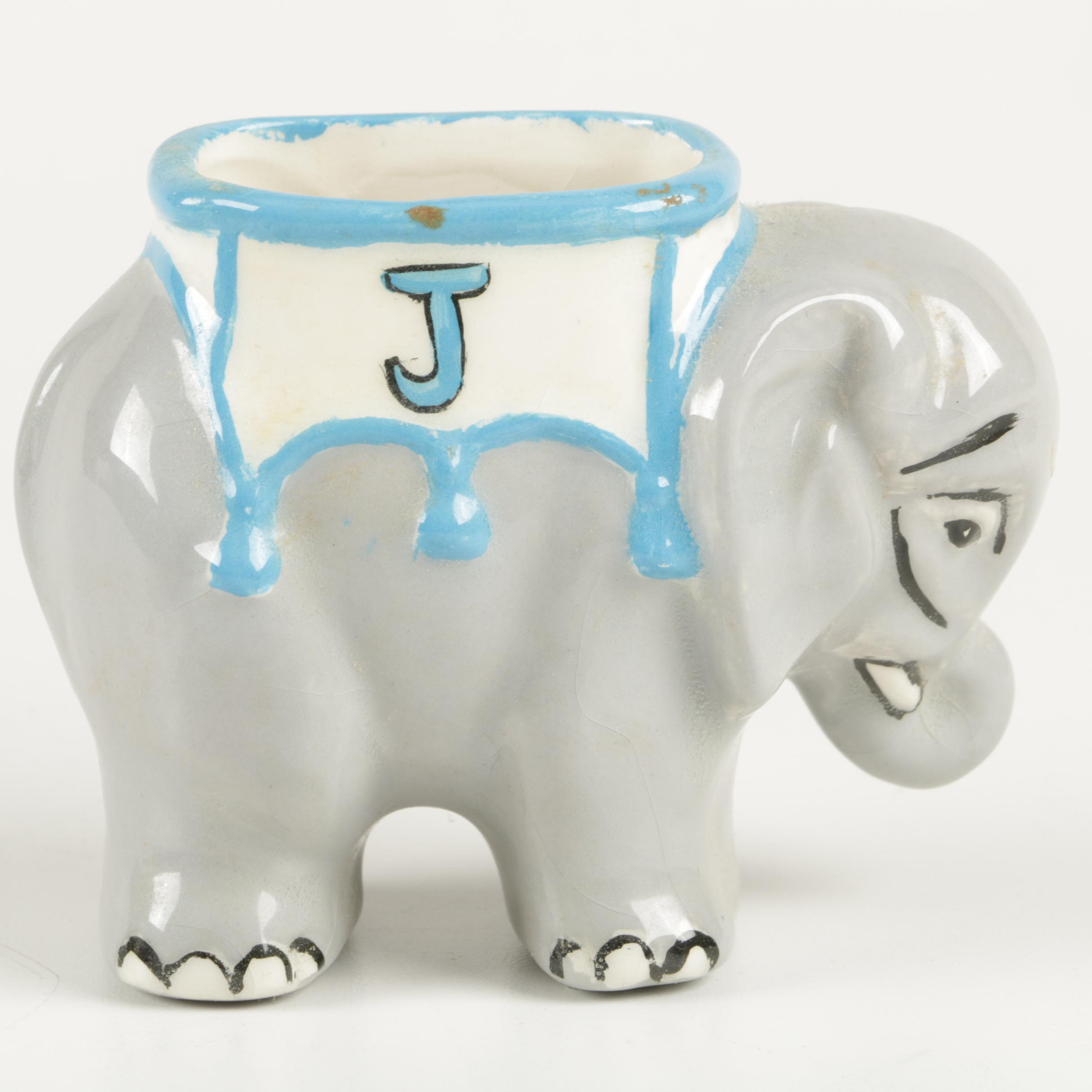 Vintage Elephant Themed Ceramic Assortment